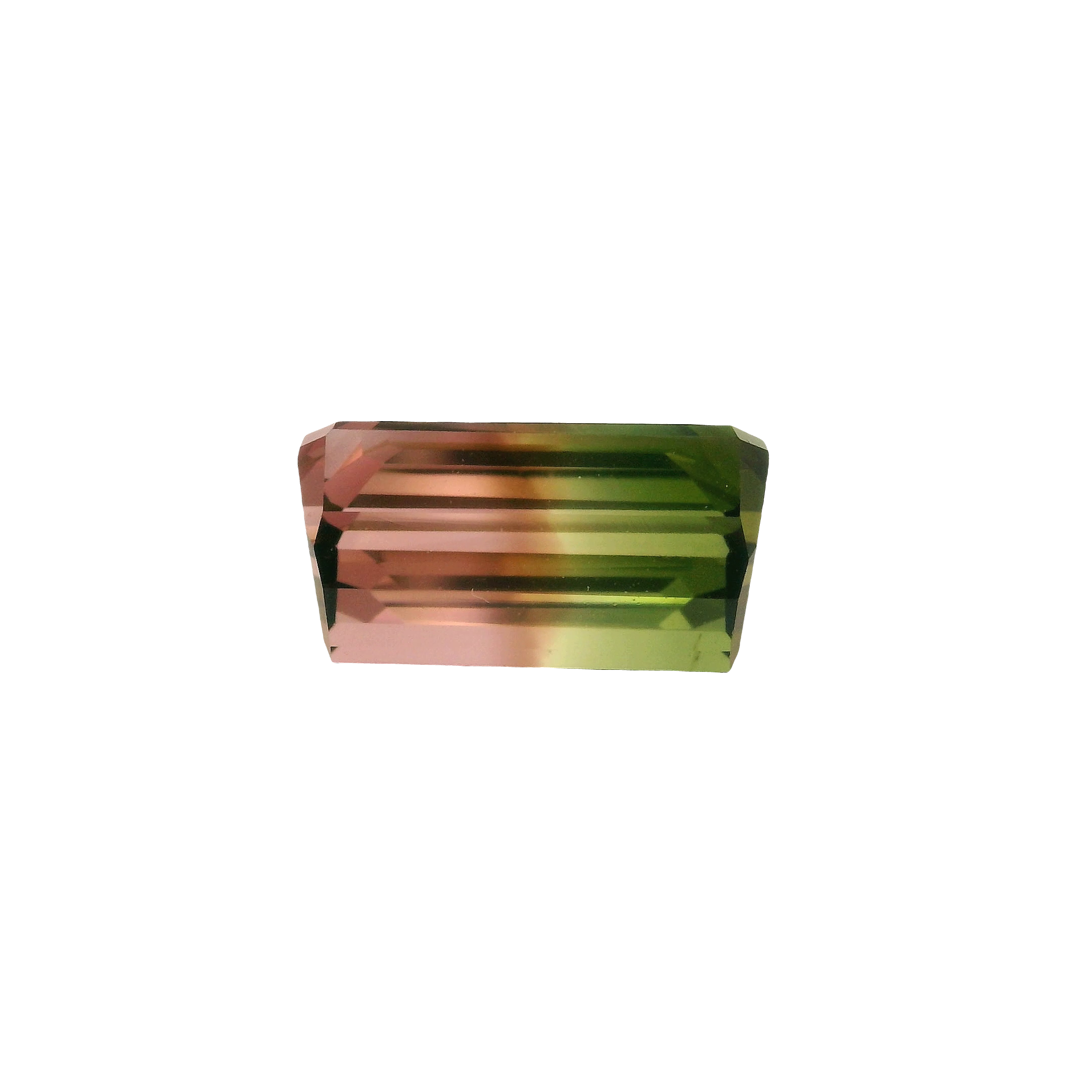 4.01ct Green, Pink, Bi-colour Emerald cut Tourmaline
