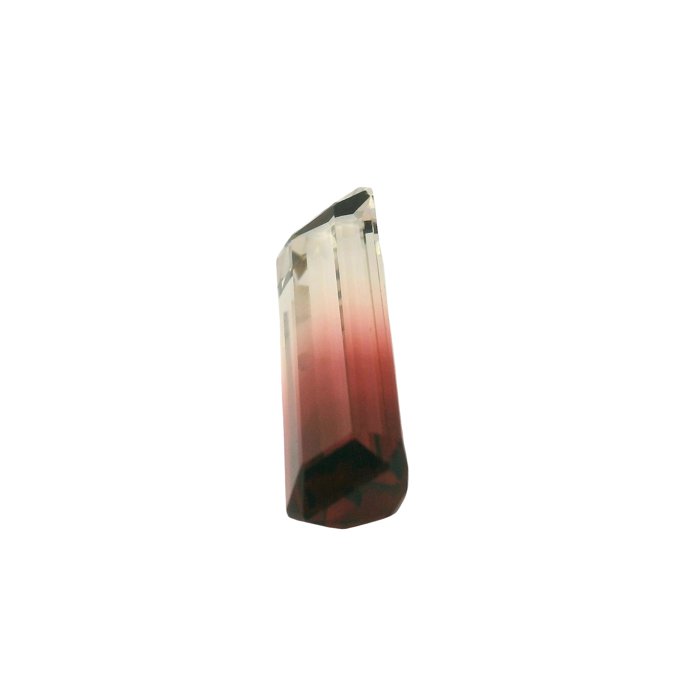 9.14ct Red, White, Bi-colour Emerald cut Tourmaline