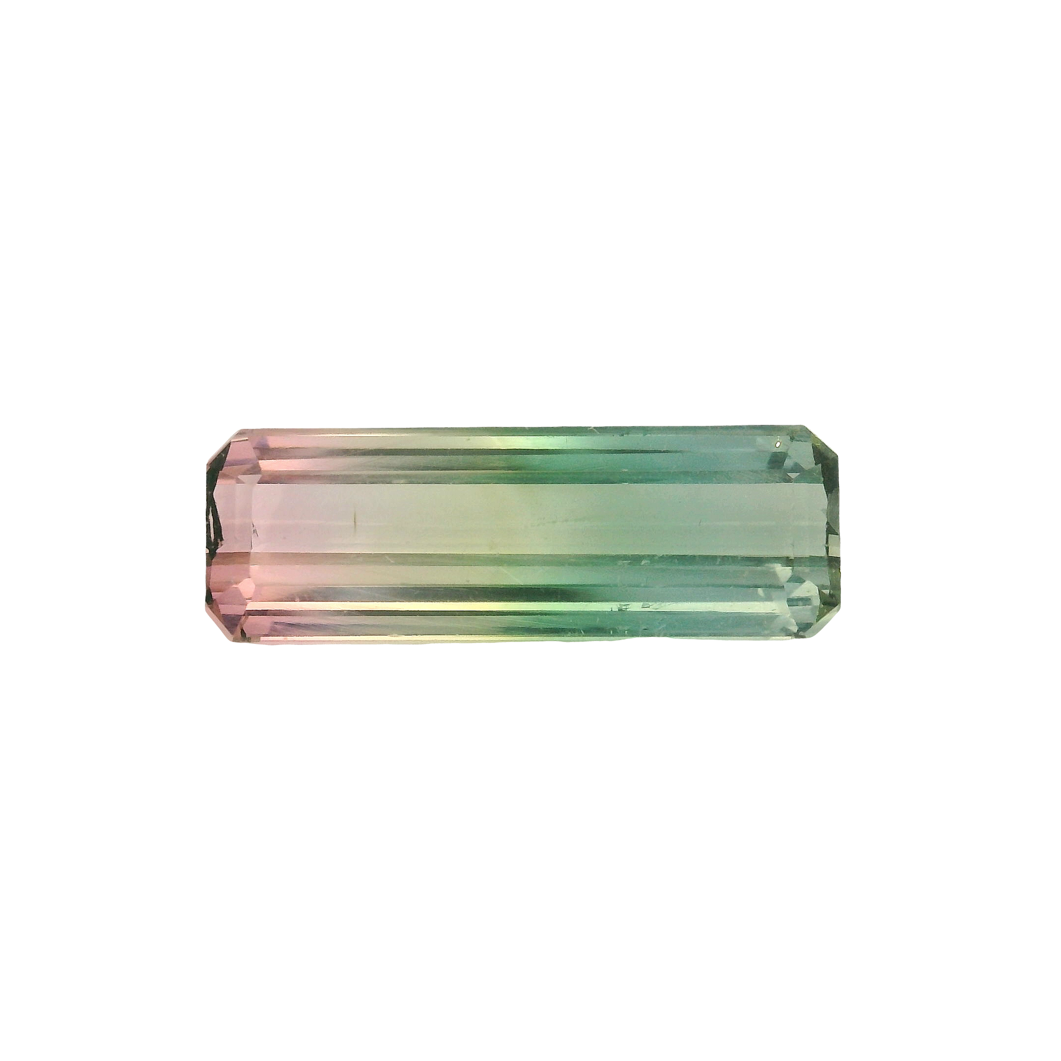 5.04ct Green, Pink, Bi-colour Emerald cut Tourmaline