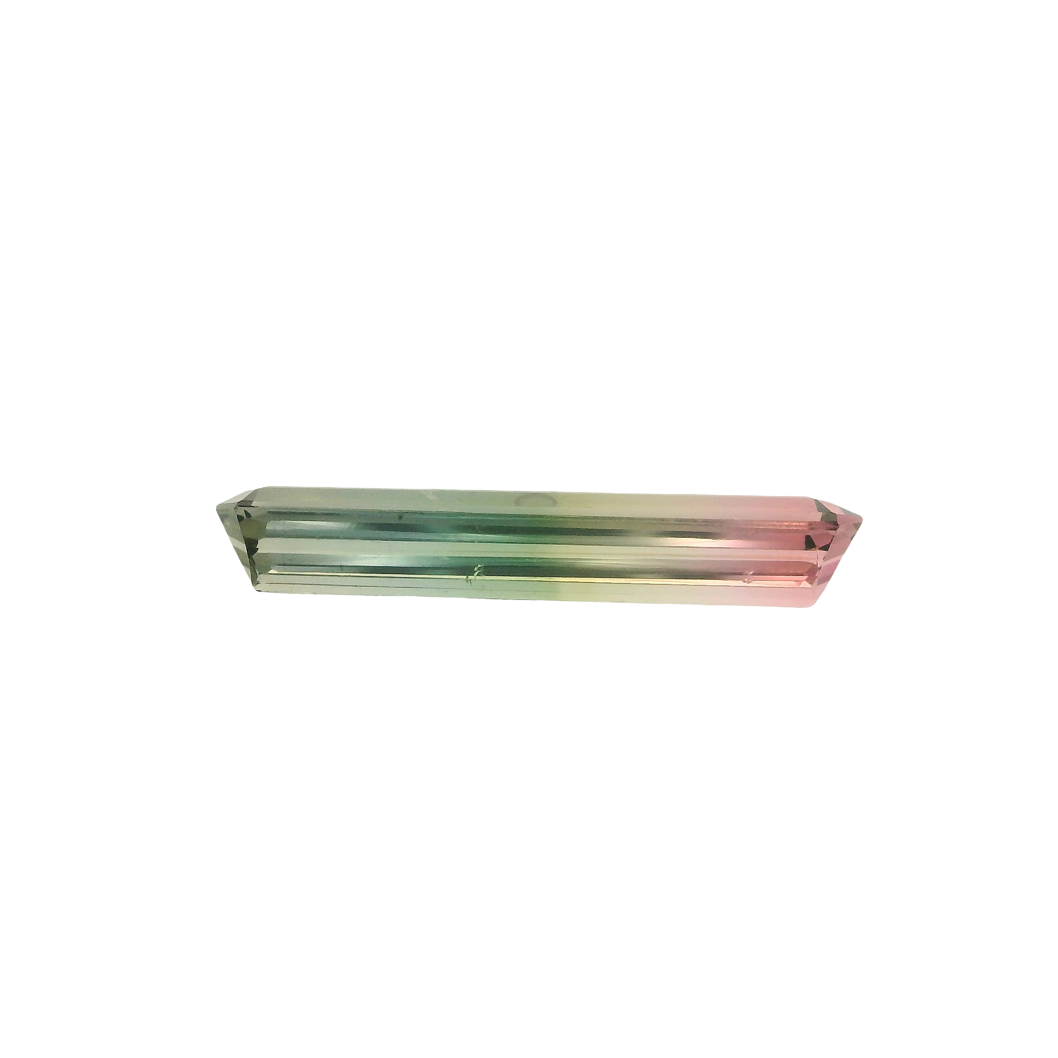 4.78ct Green, Pink, Bi-colour Emerald cut Tourmaline