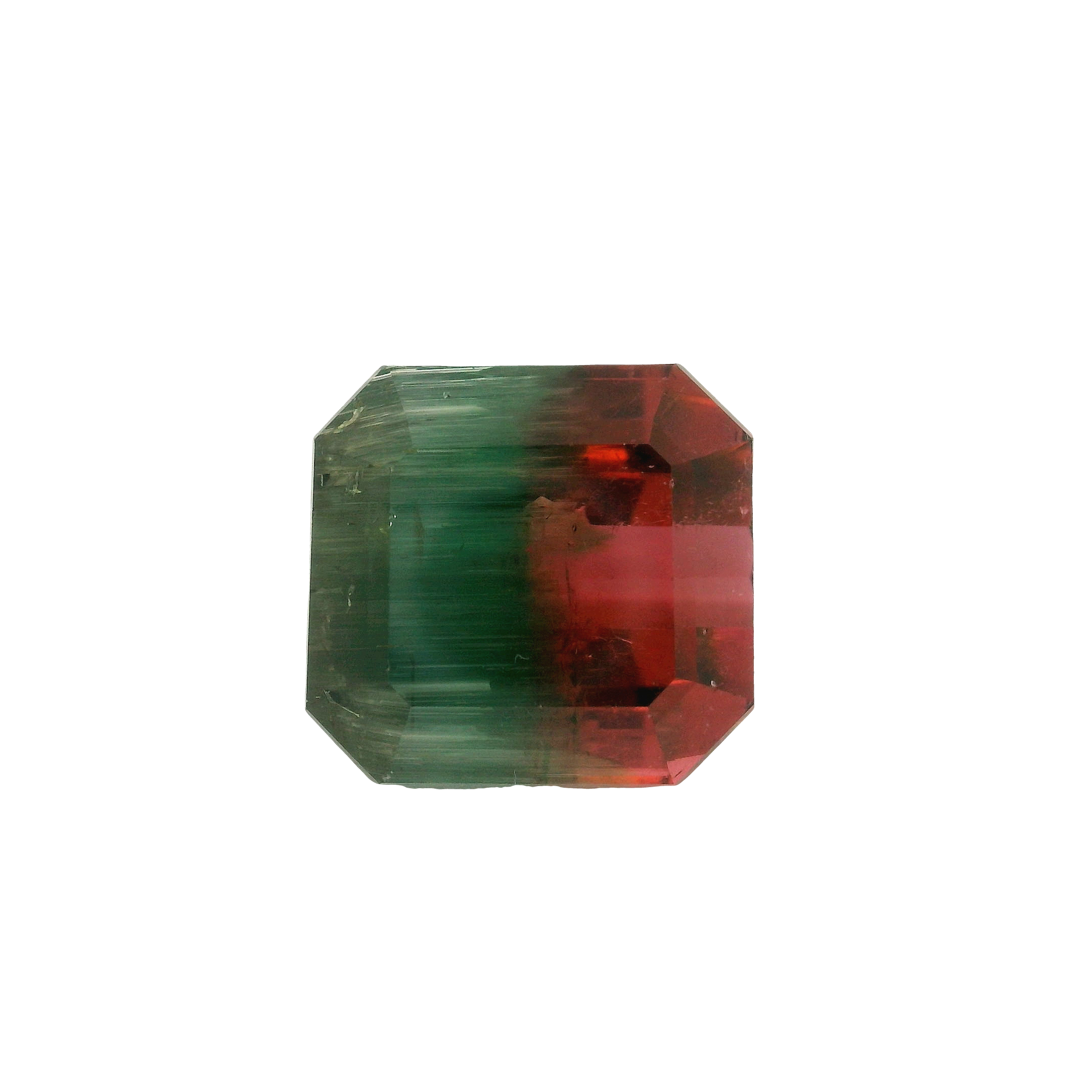 18.11ct Green, Red, Bi-colour Emerald cut Tourmaline