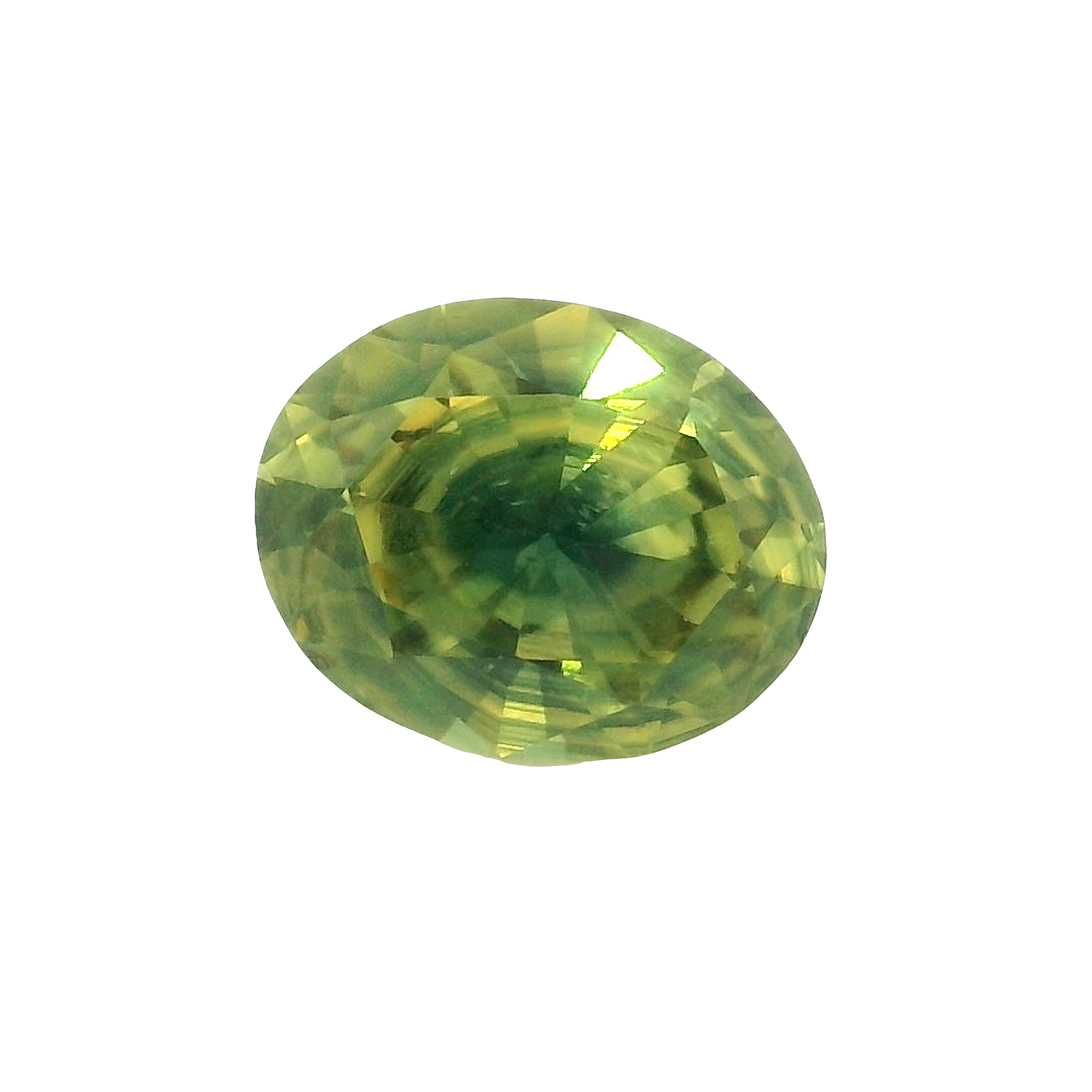 2.63ct green oval cut sapphire