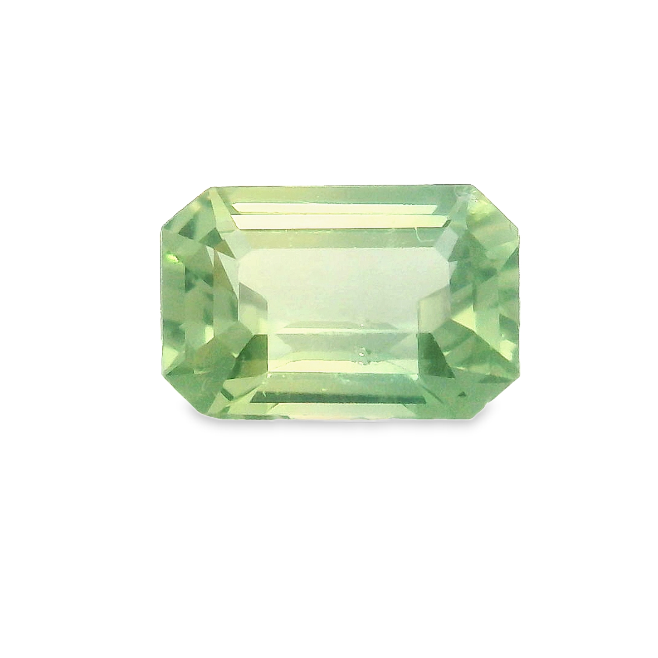 0.85ct, Green Emerald cut Sapphire
