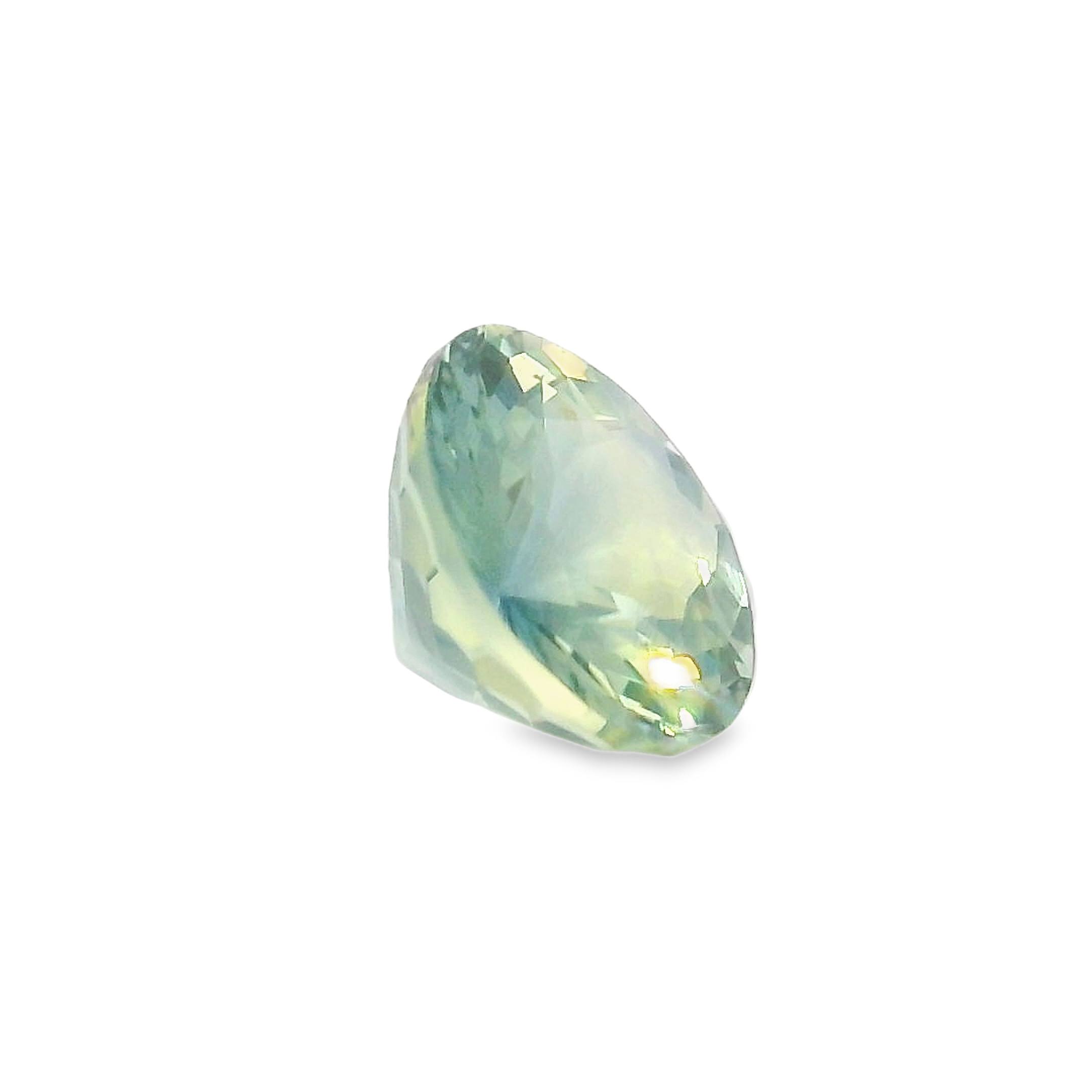1.30ct Round Brilliant Parti blue green Sapphire