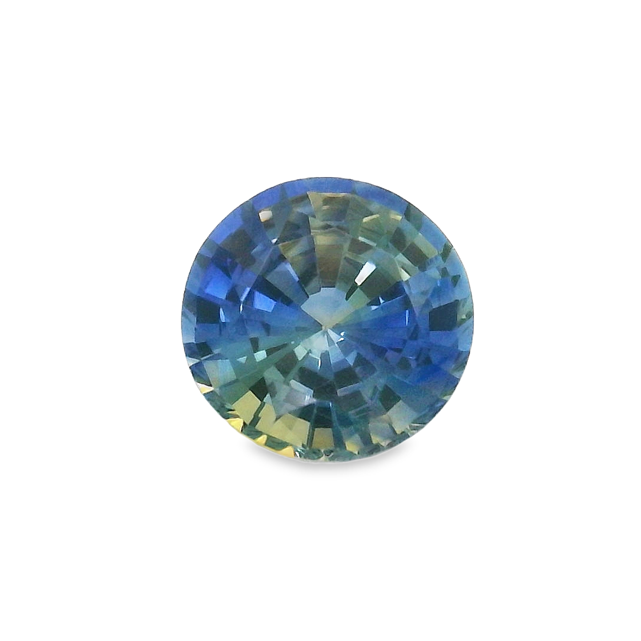 2.53ct  Round Brilliant Parti Blue/Orange Sapphire