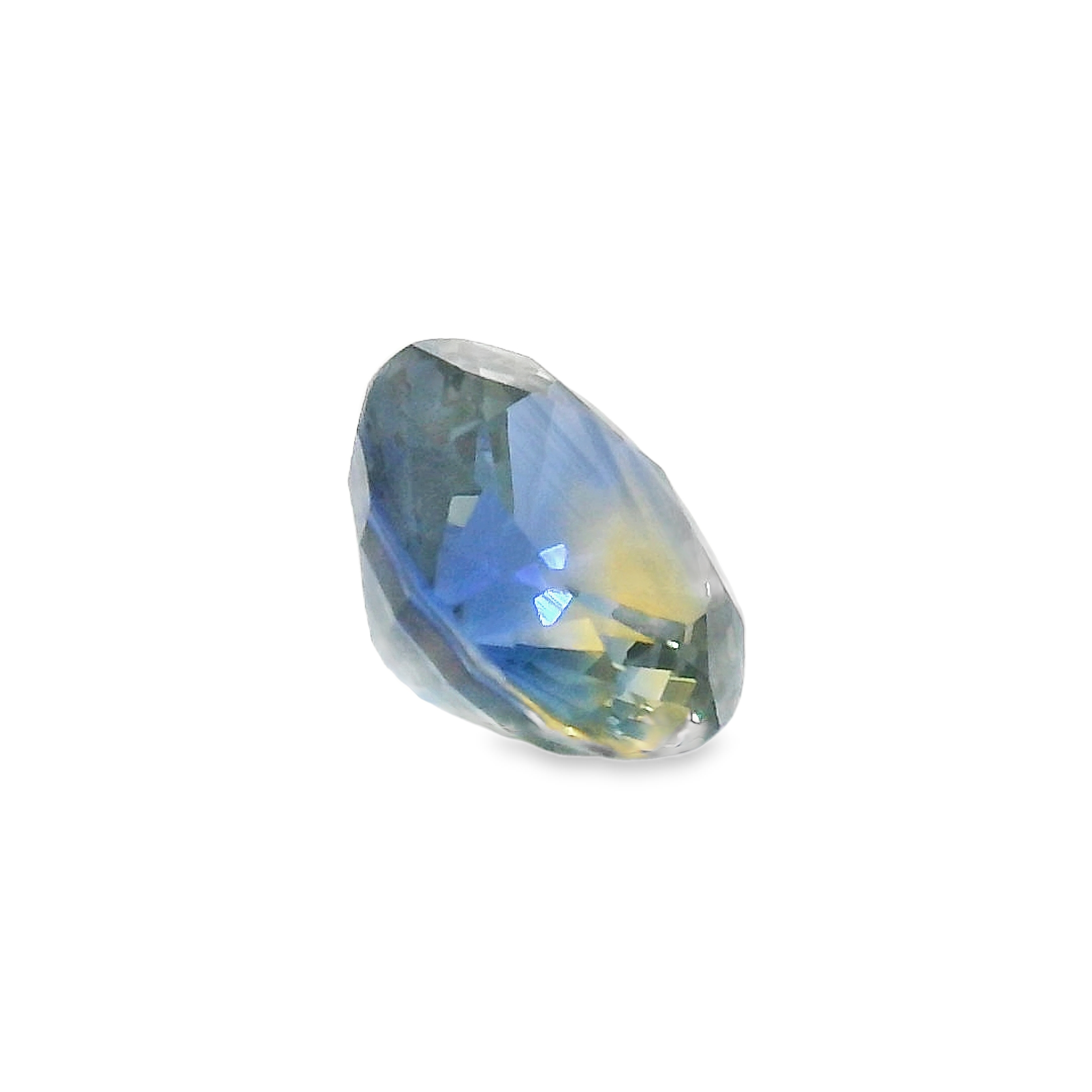 2.53ct  Round Brilliant Parti Blue/Orange Sapphire