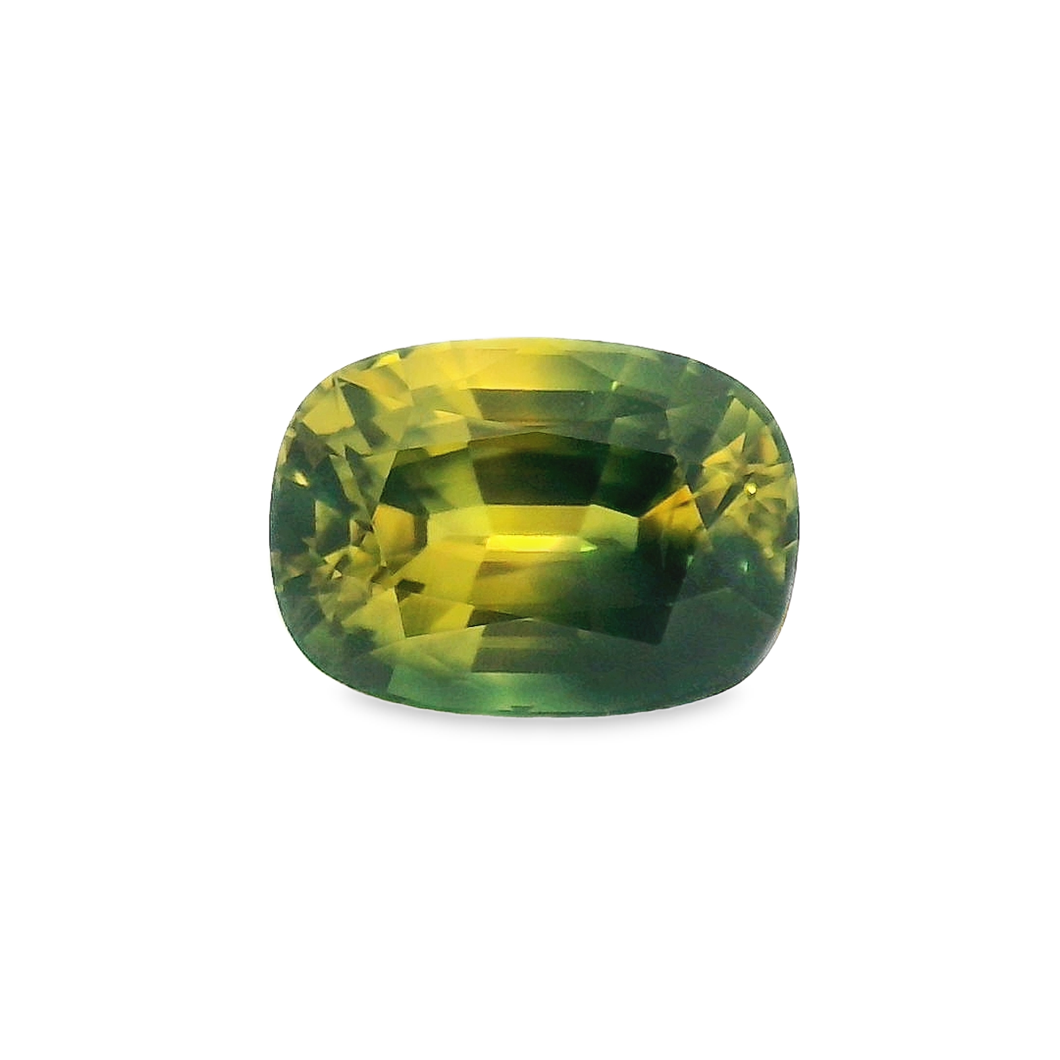 1.47ct Radiant cut Parti Green/Yellow Australian Sapphire