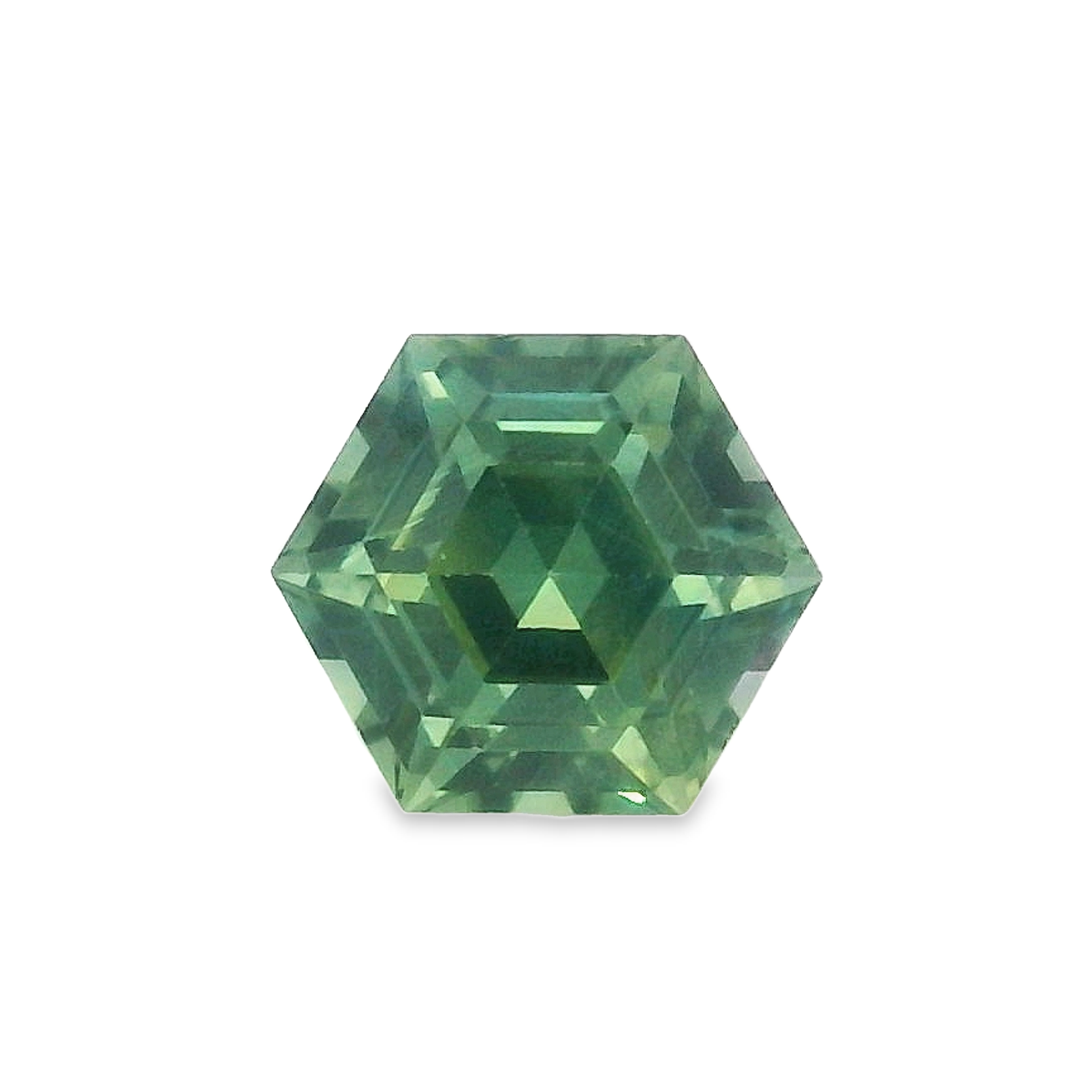 1.38ct Hexagonal cut Green Sapphire