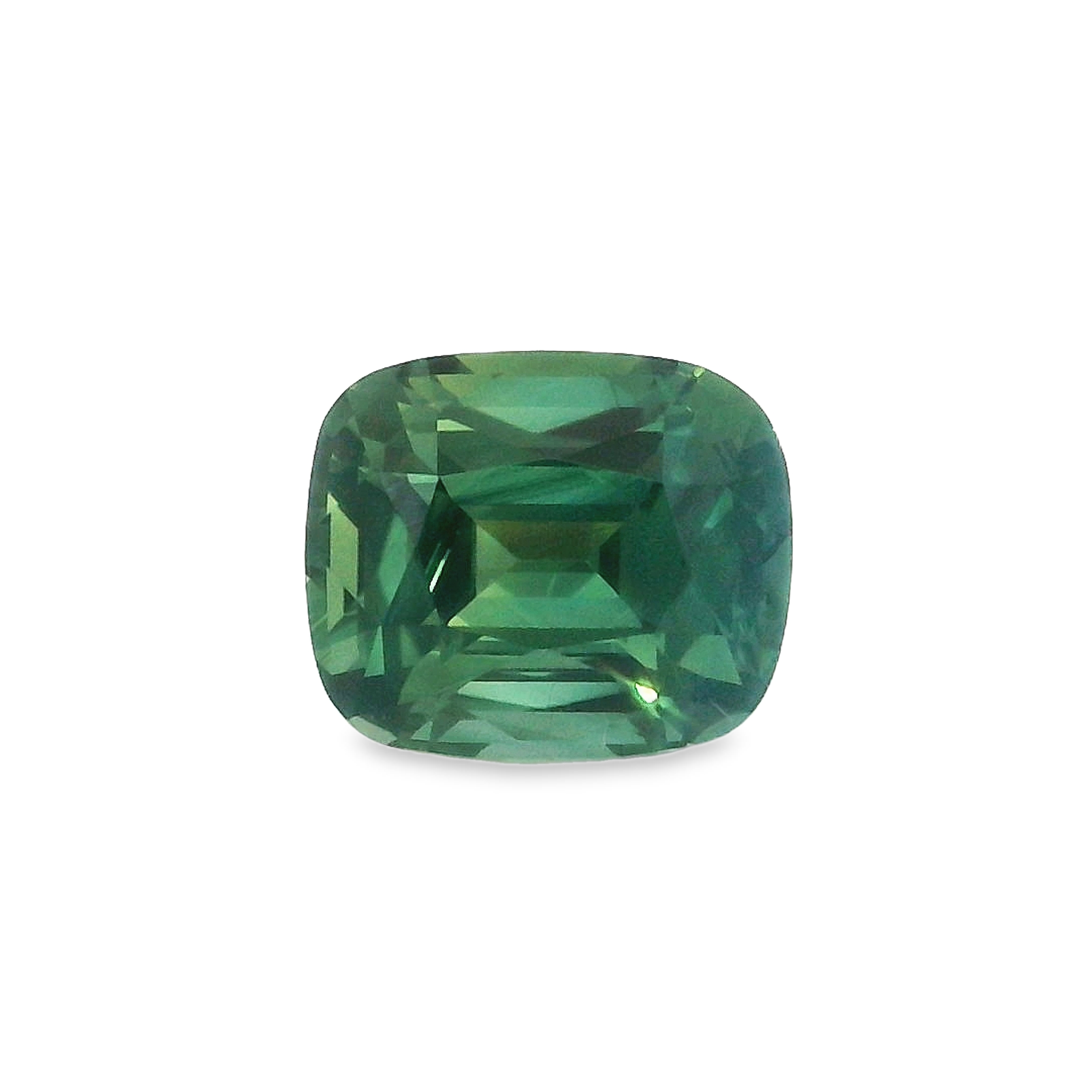 2.28ct Green Cushion Cut Sapphire