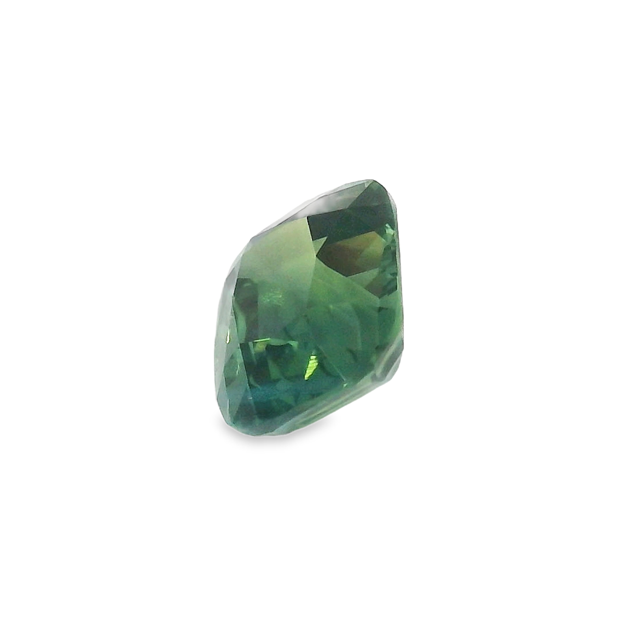 2.28ct Green Cushion Cut Sapphire