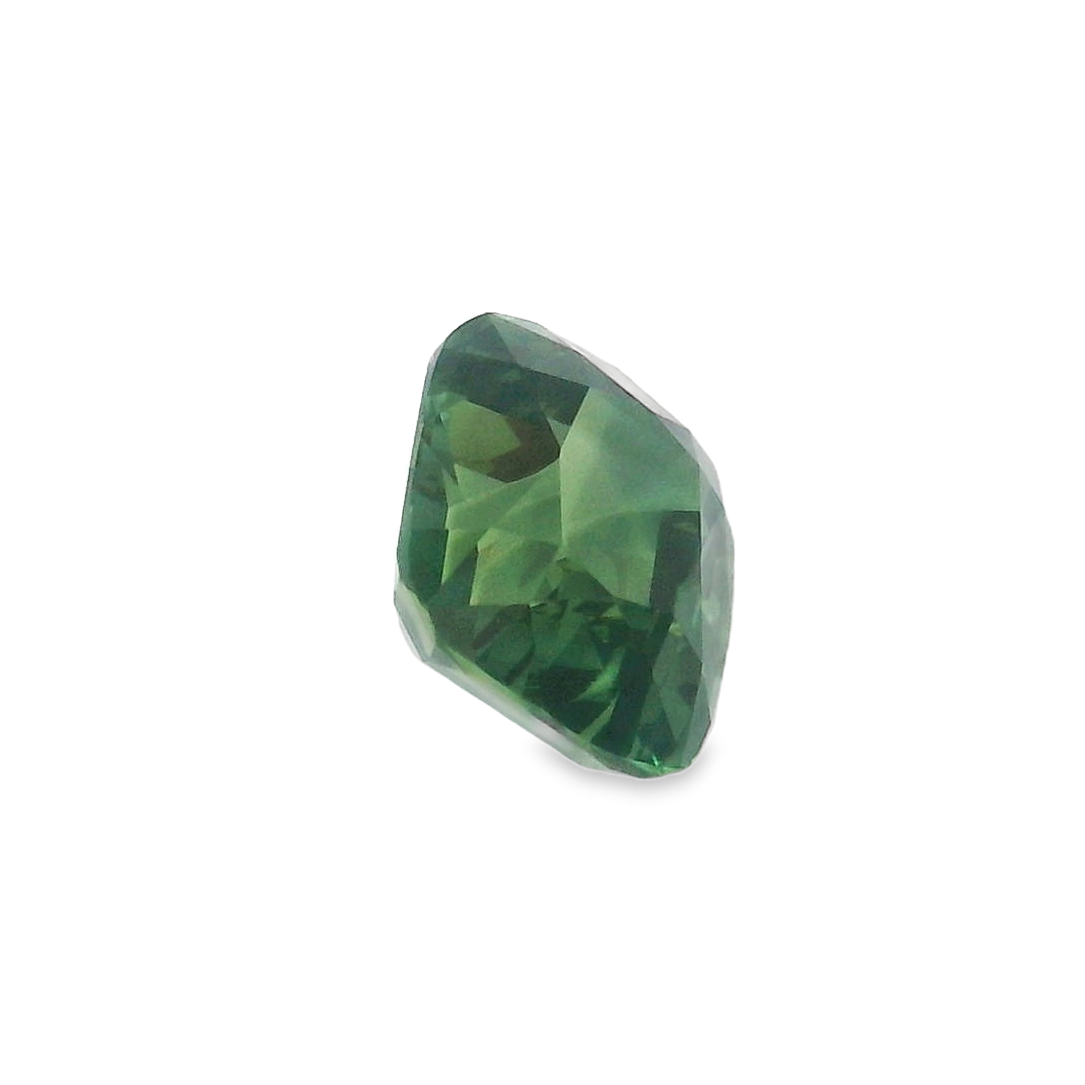 2.28ct Green Cushion Cut Sapphire