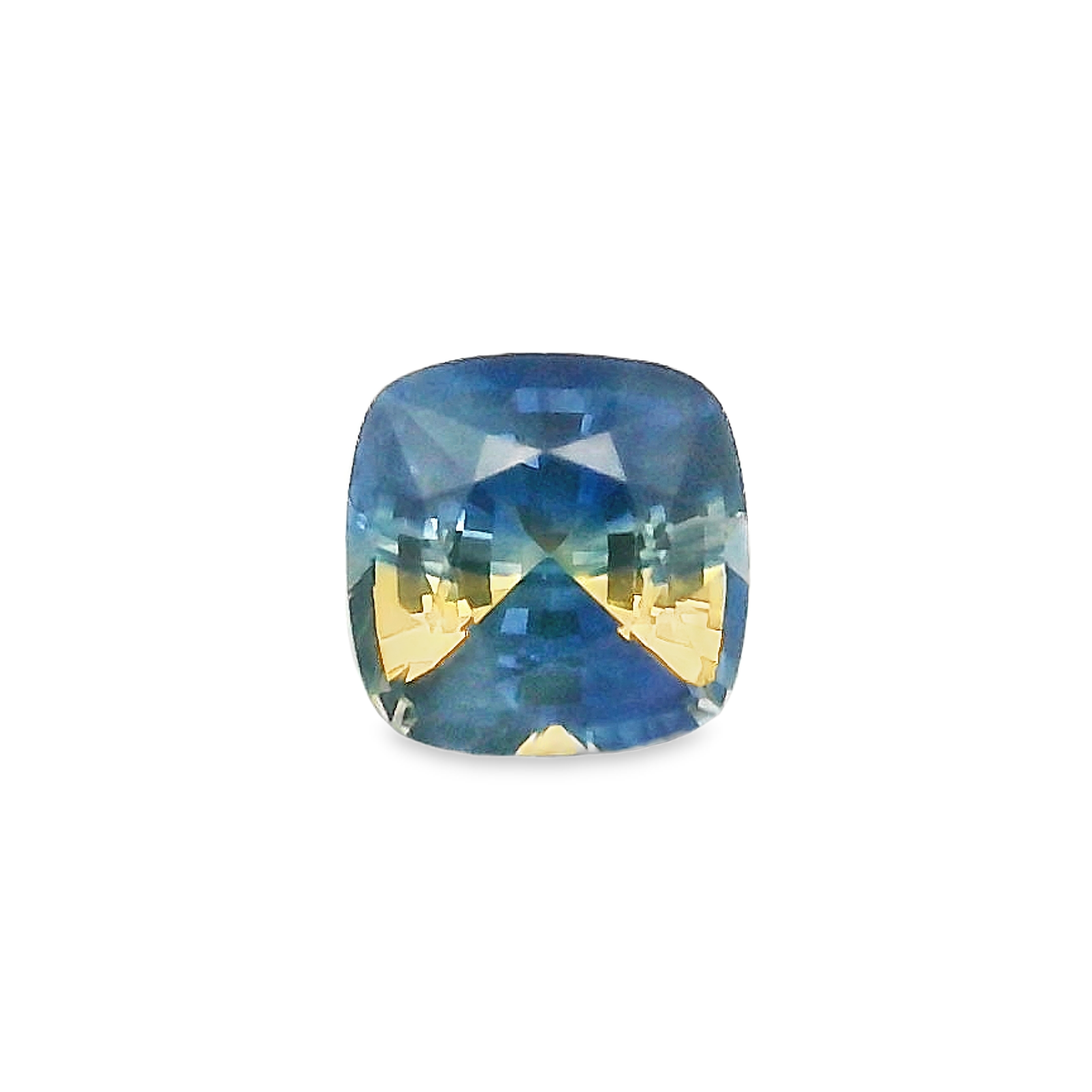0.76ct Yellow/Blue Cushion Cut Parti Sapphire