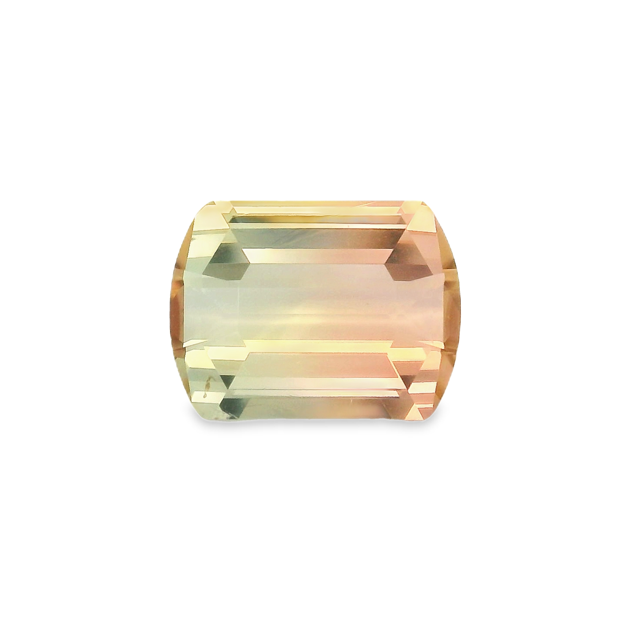 3.35ct Bi-colour, Green, Pink, Parti Emerald cut Tourmaline