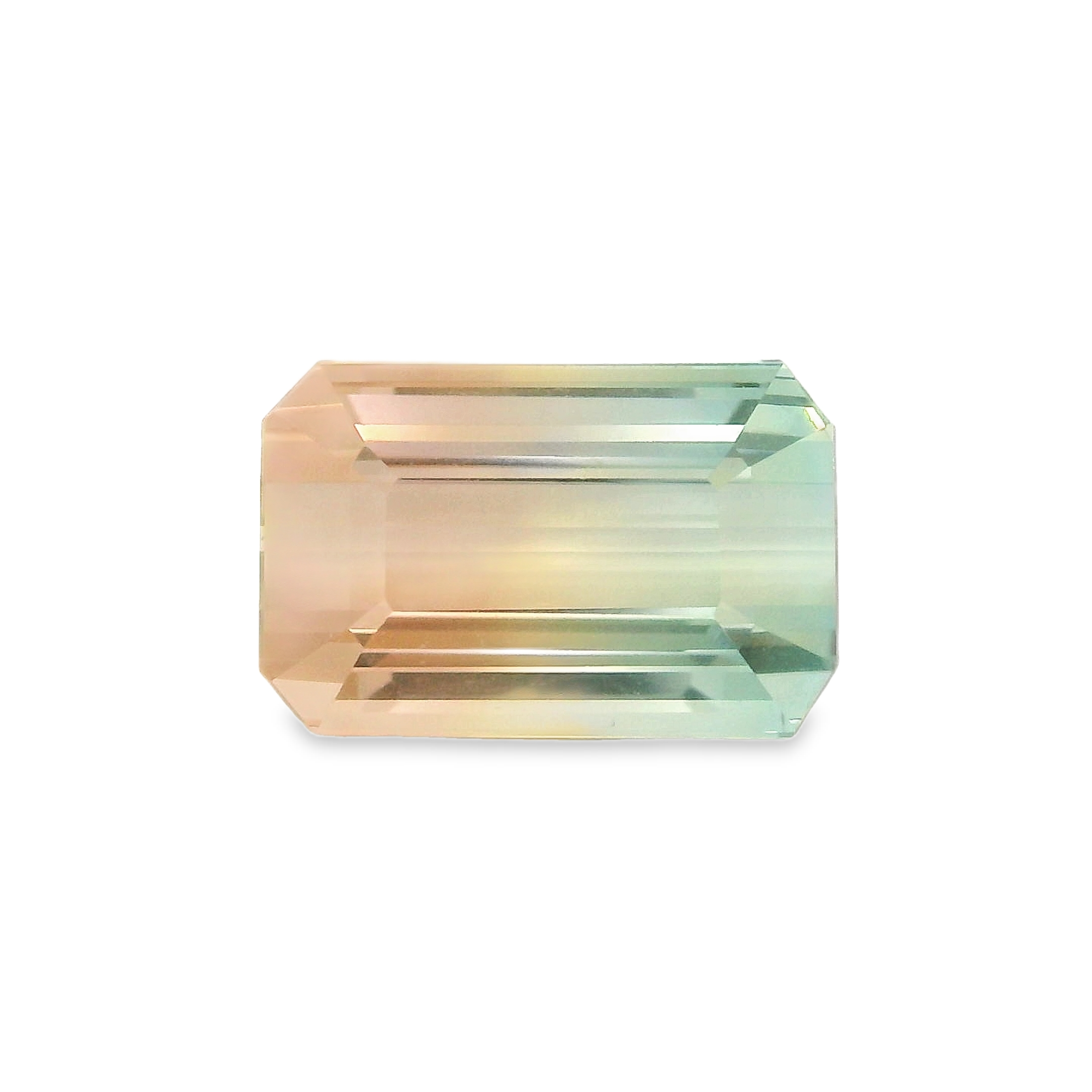 5.76ct Bi-colour, Blue, Orange, Parti Emerald cut Tourmaline