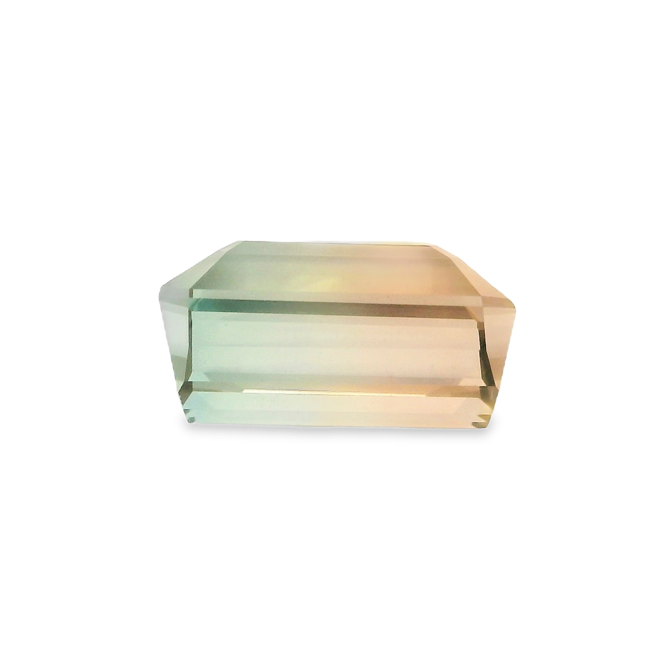 5.76ct Bi-colour, Blue, Orange, Parti Emerald cut Tourmaline