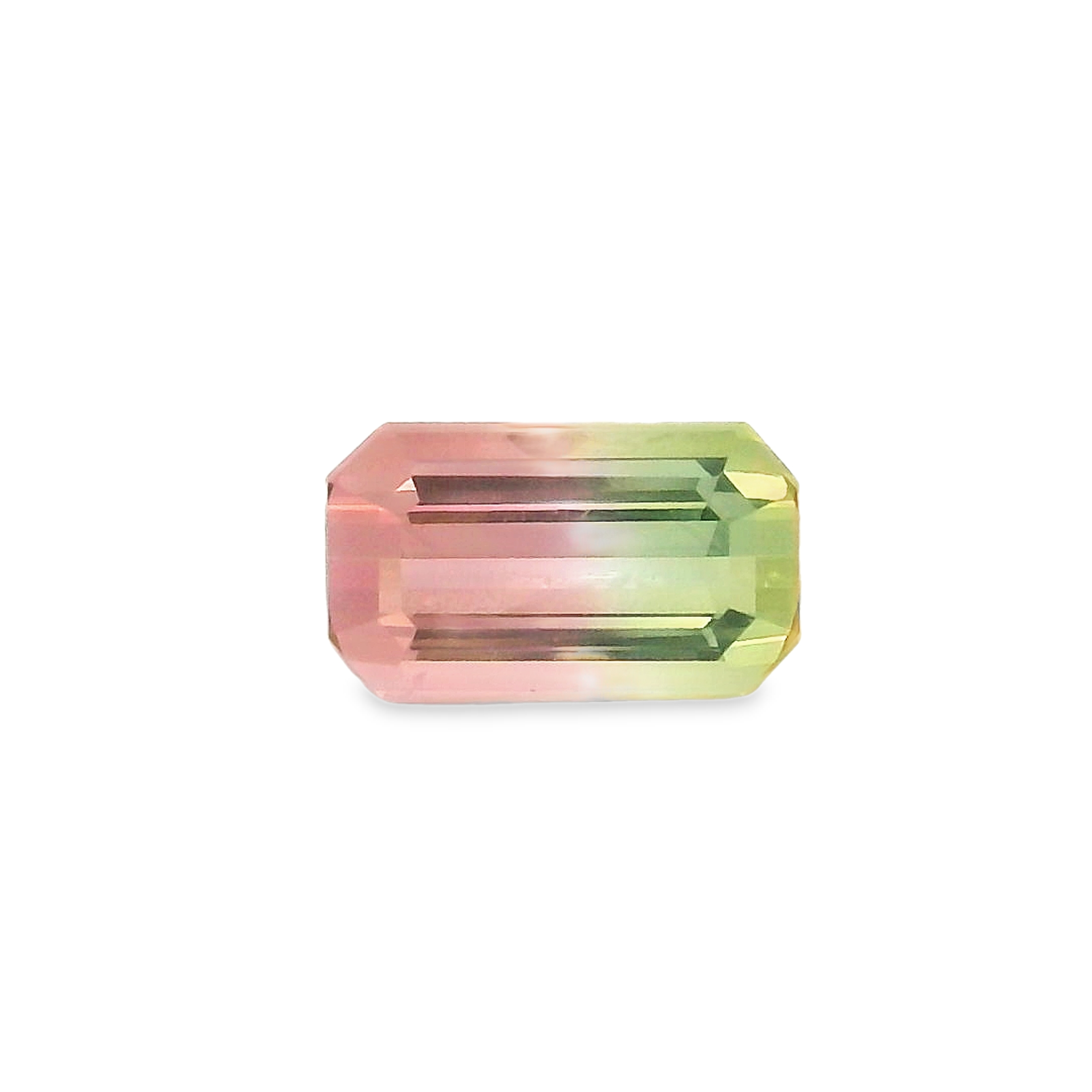 1.22ct Bi-colour, Green, Pink, Parti Emerald cut Tourmaline