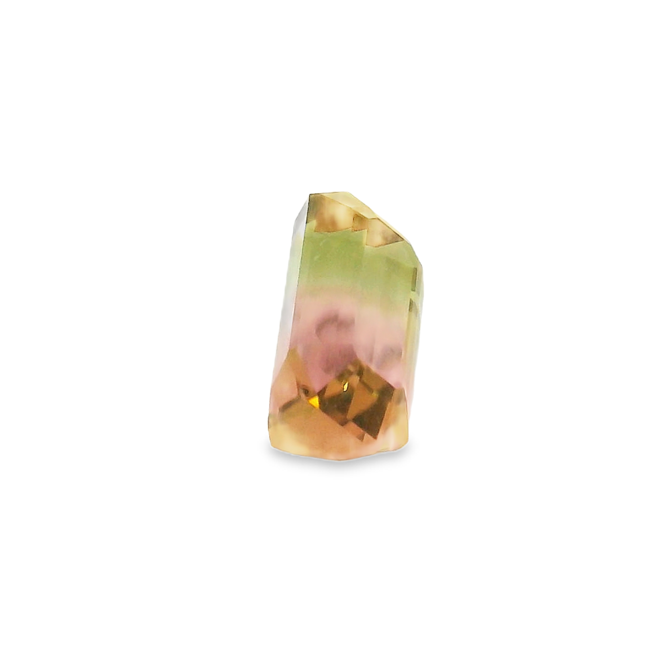 1.22ct Bi-colour, Green, Pink, Parti Emerald cut Tourmaline