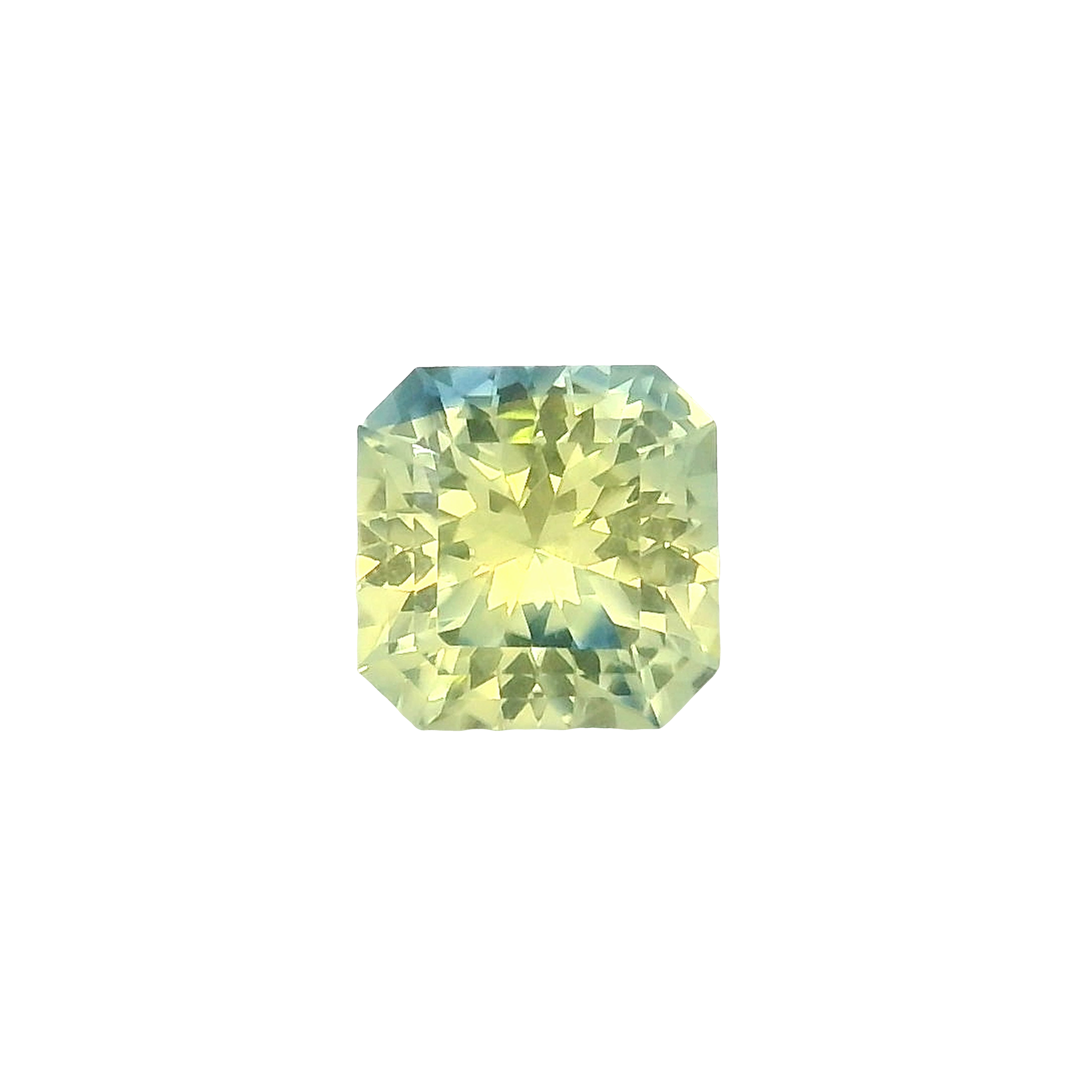 1.17ct bi-colour, blue, yellow, parti radiant cut Tasmanian Sapphire