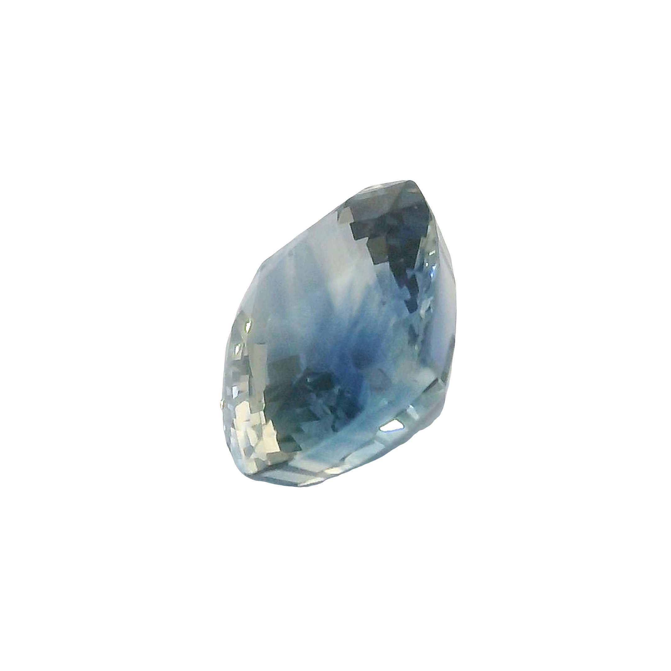2.20ct blue-green parti cushion cut sapphire