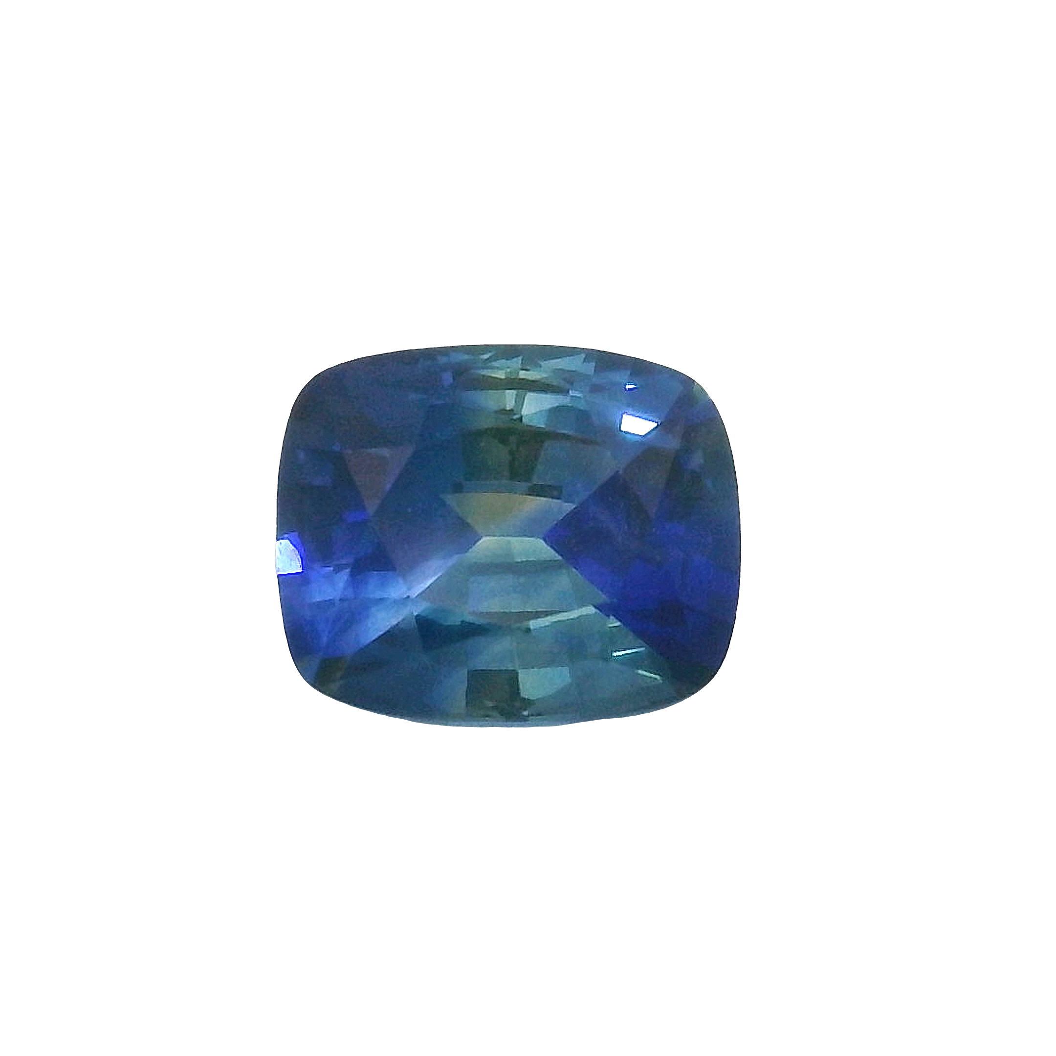1.20ct Blue, Green, Parti Cushion cut Sapphire