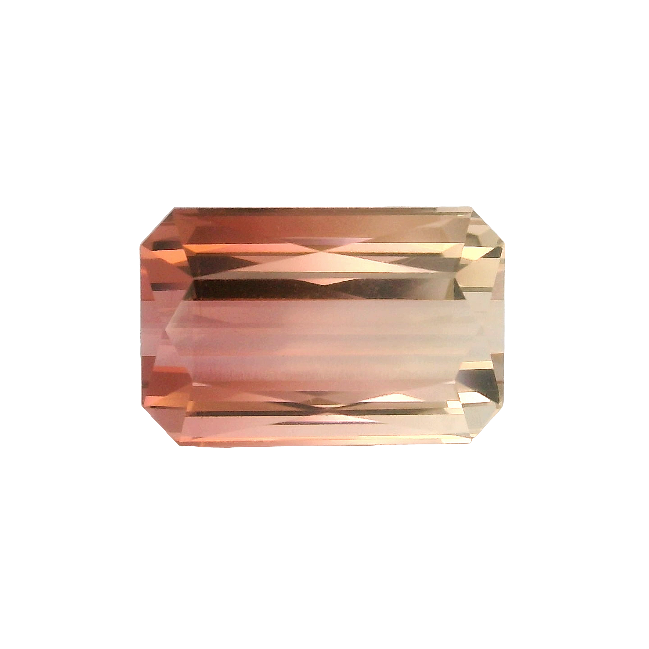 4.50ct Bi-colour, Pink, Yellow, Bi-colour Emerald cut Tourmaline