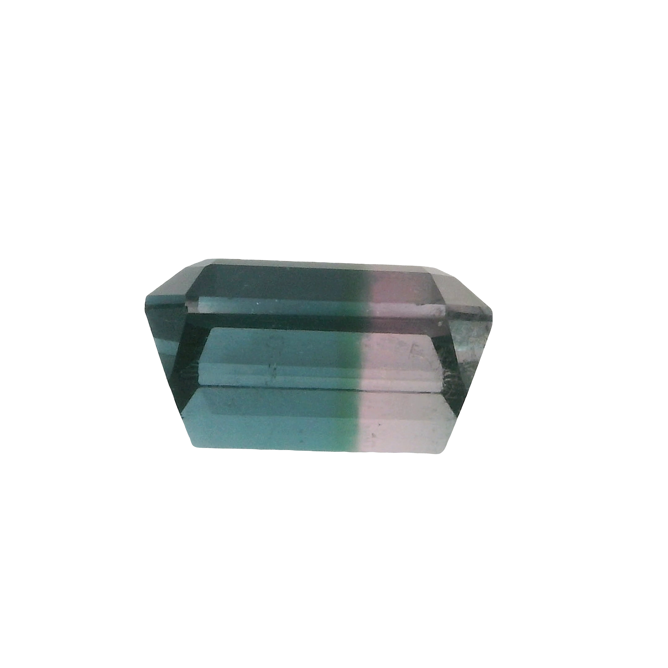 3.84ct Bi-colour, Blue, Purple, Bi-colour Emerald cut Tourmaline