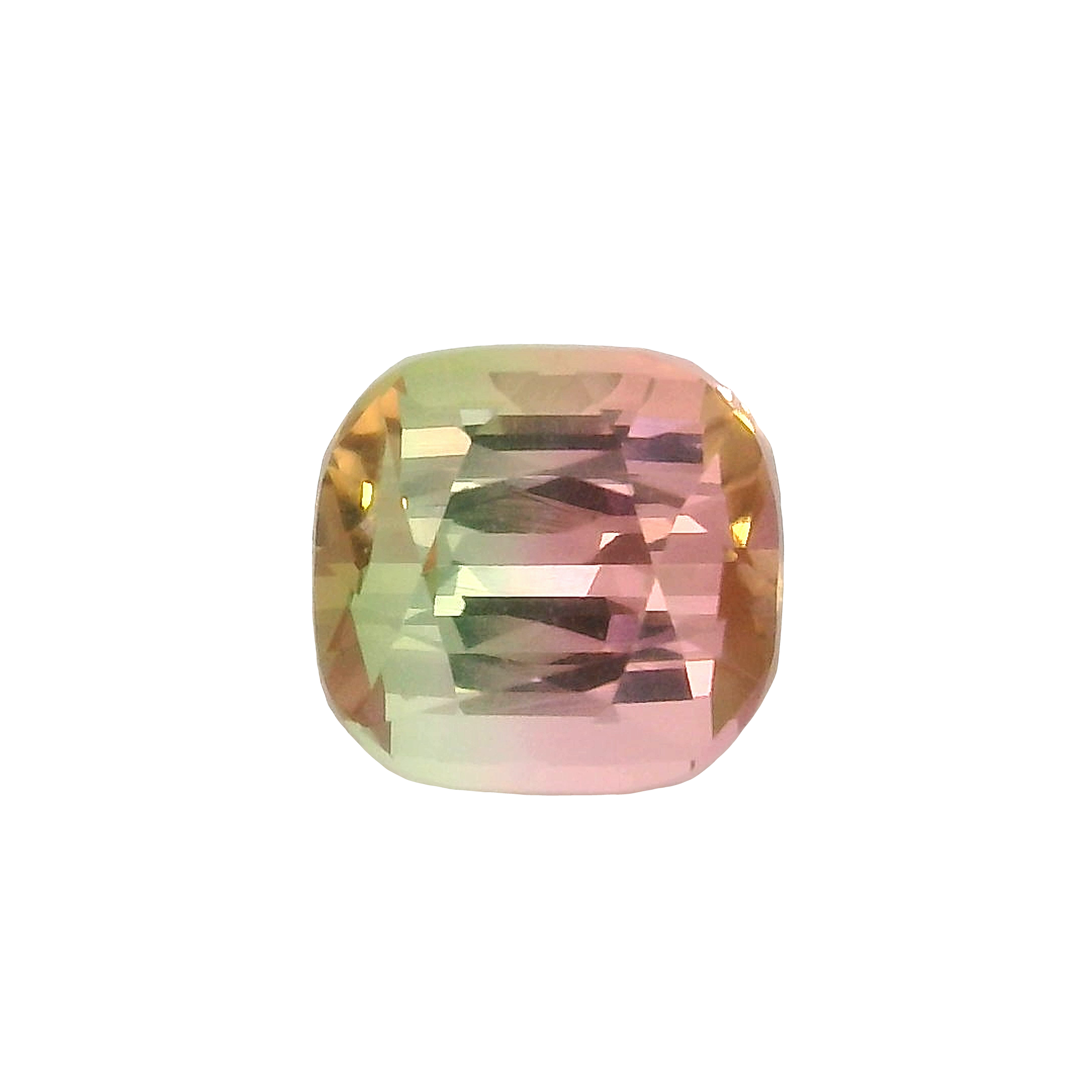 1.52ct Green, Pink, Bi-colour Cushion cut Tourmaline