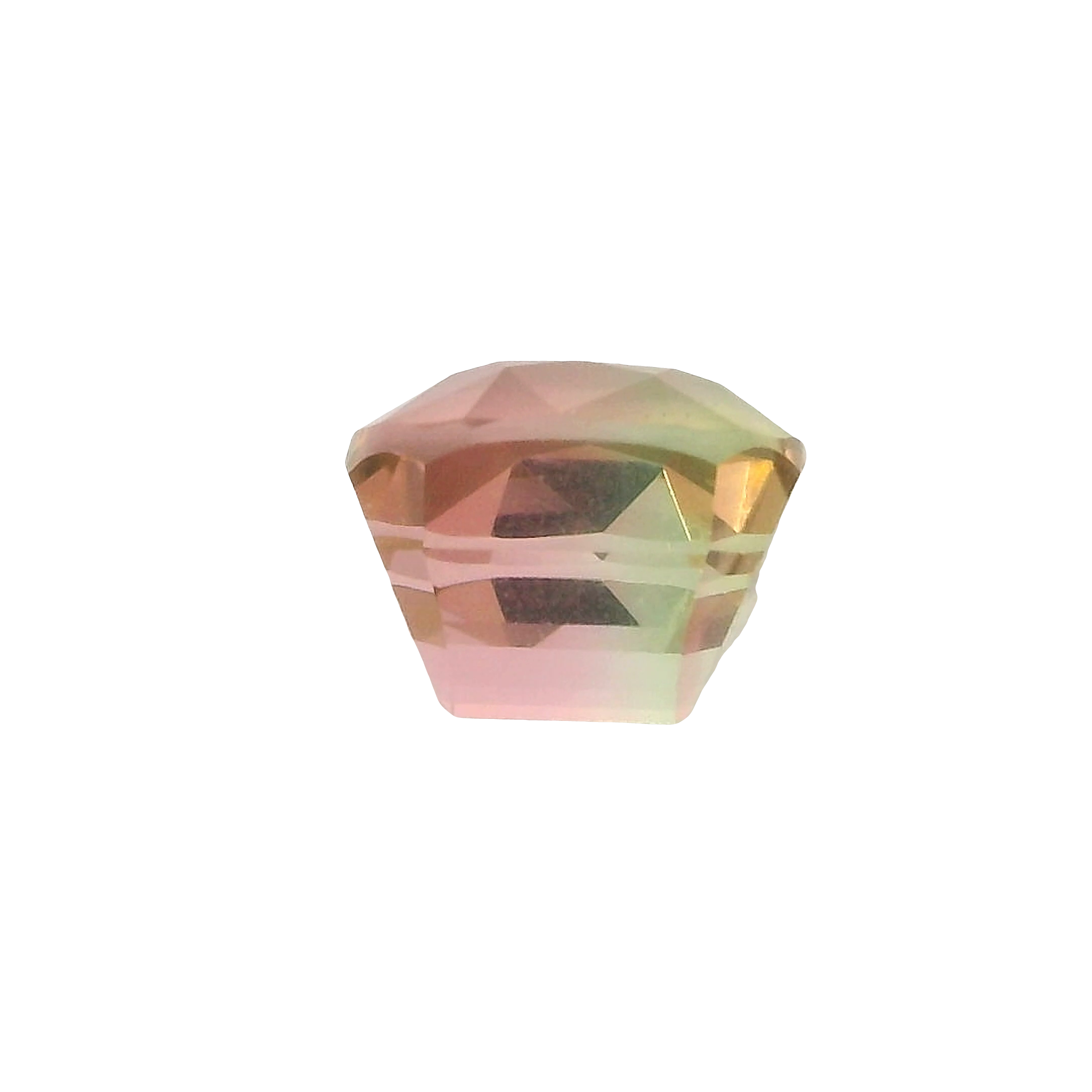 1.52ct Green, Pink, Bi-colour Cushion cut Tourmaline