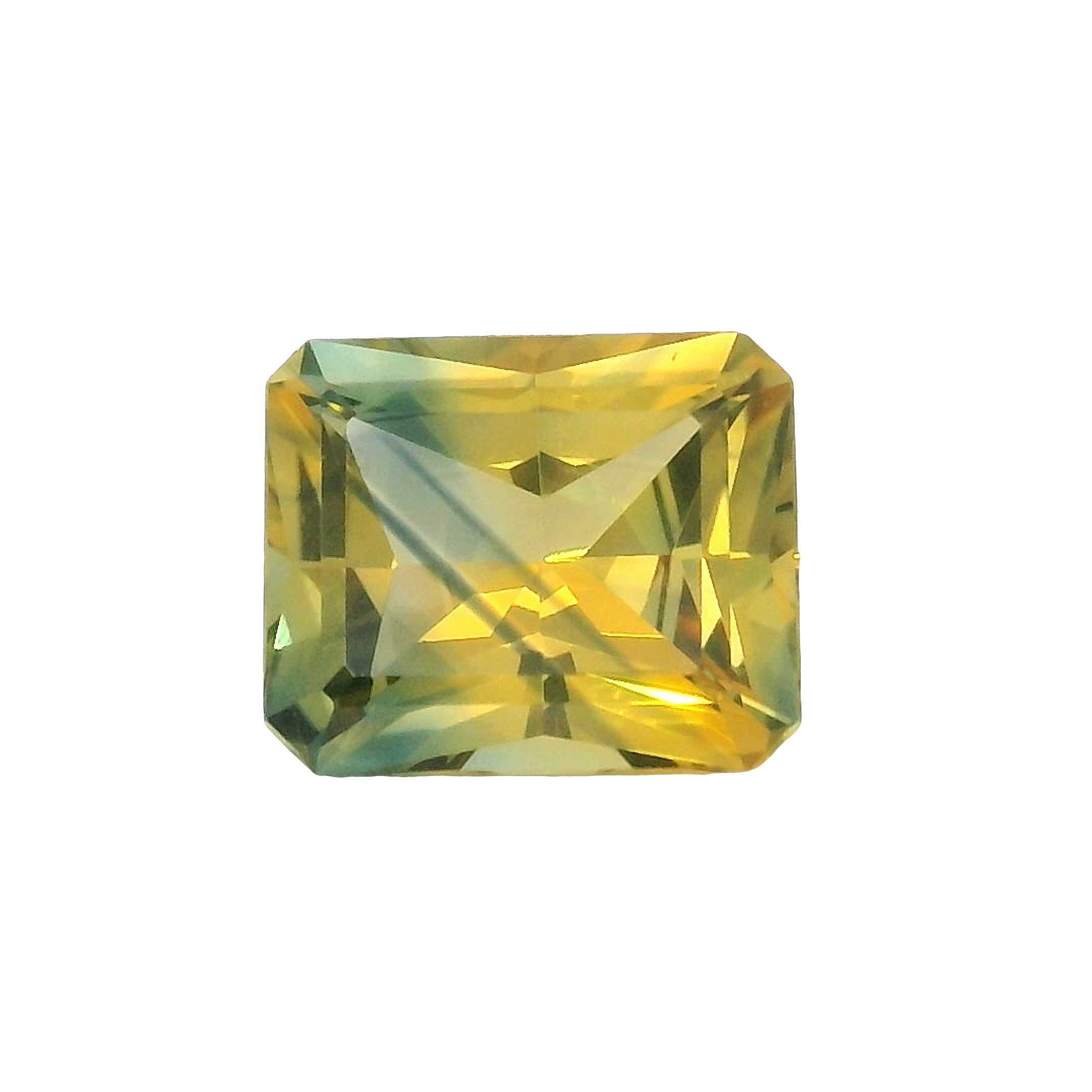 1.05ct Blue, Yellow, Parti Radiant cut Sapphire