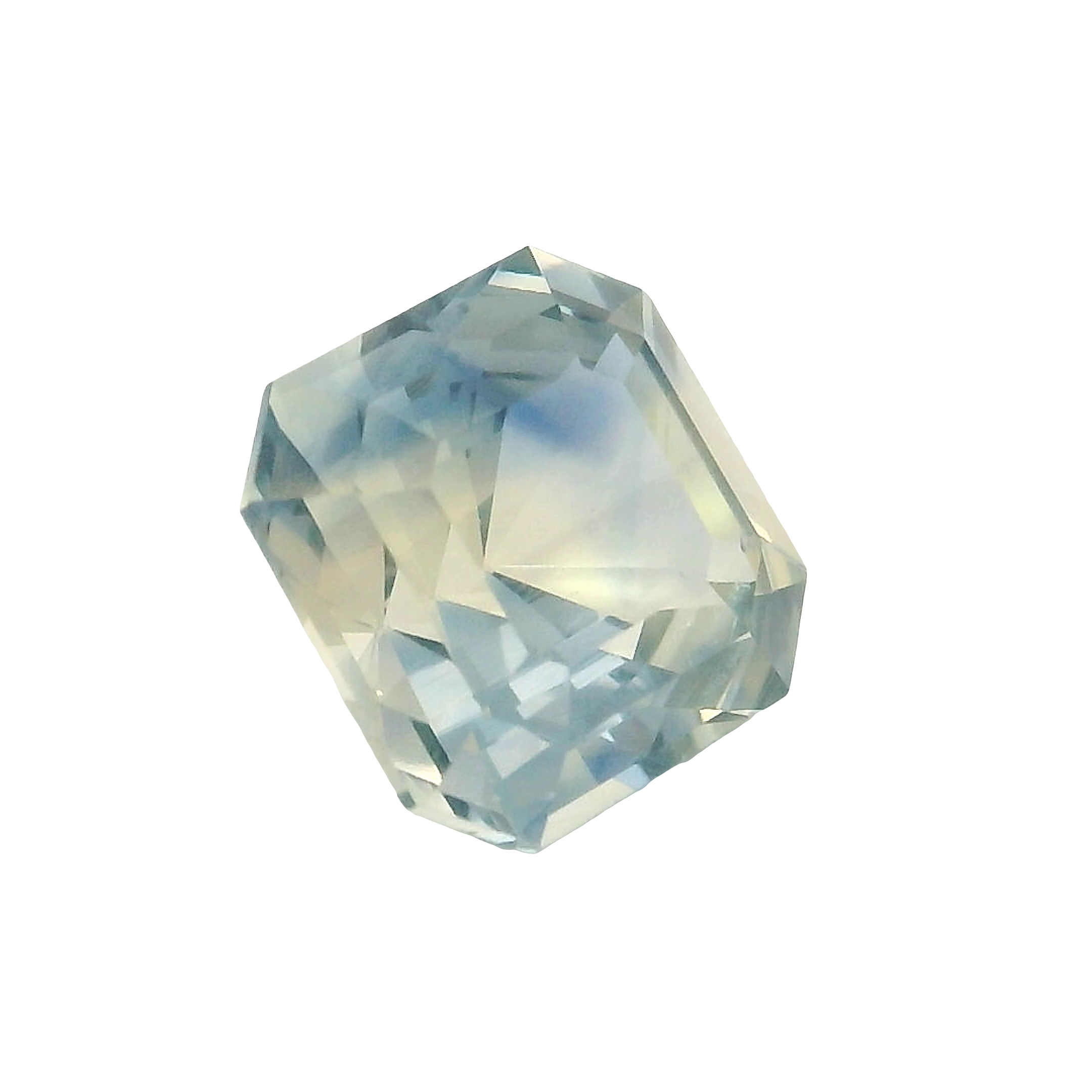 1.74ct Blue, Yellow, Parti Emerald cut Sapphire