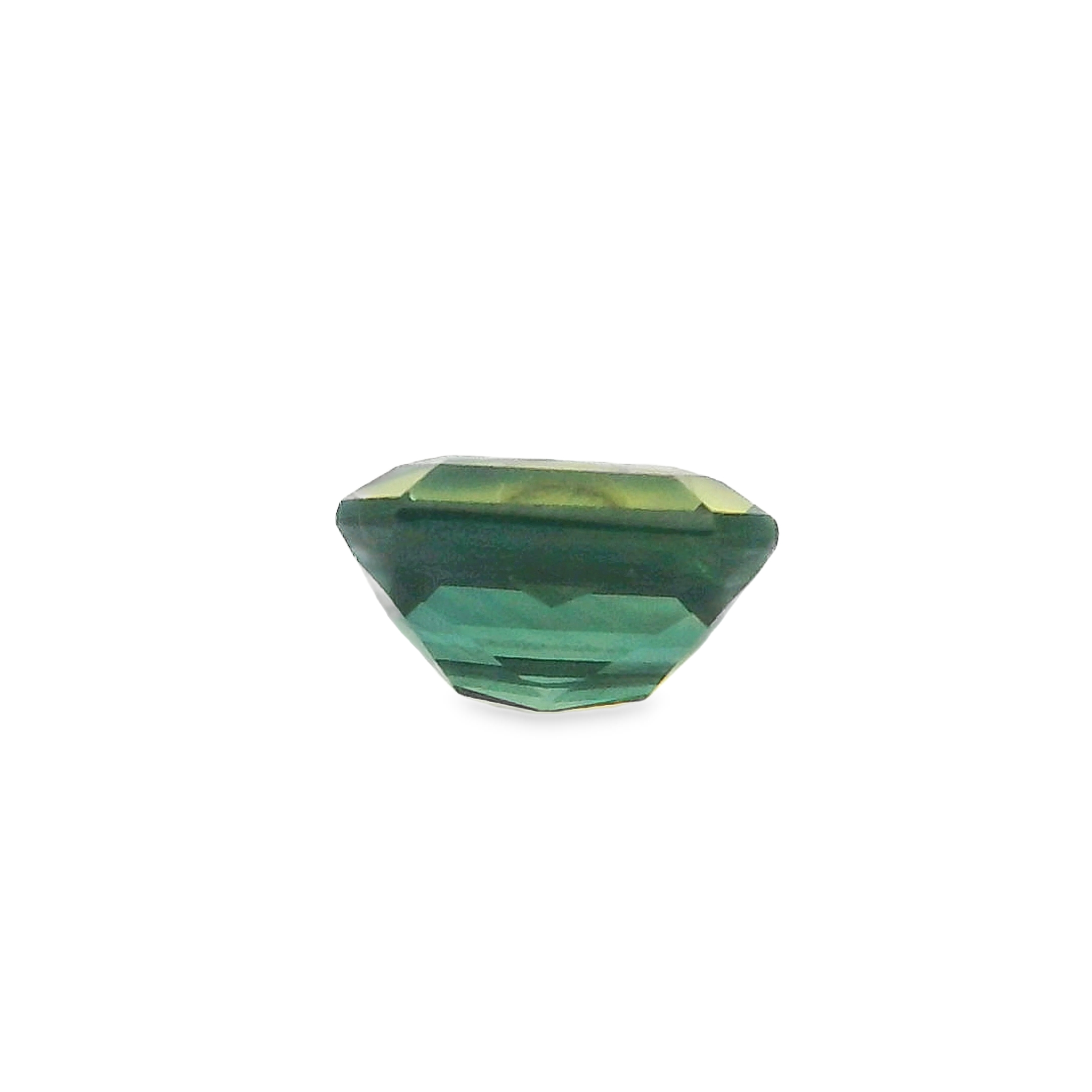 0.78ct Green, Yellow, Parti Radiant cut Sapphire