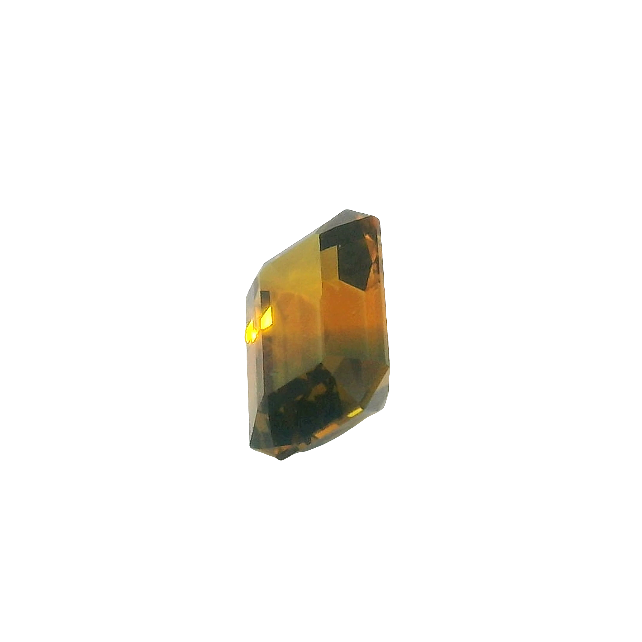 1.60ct Blue, Orange, Parti Emerald cut Sapphire