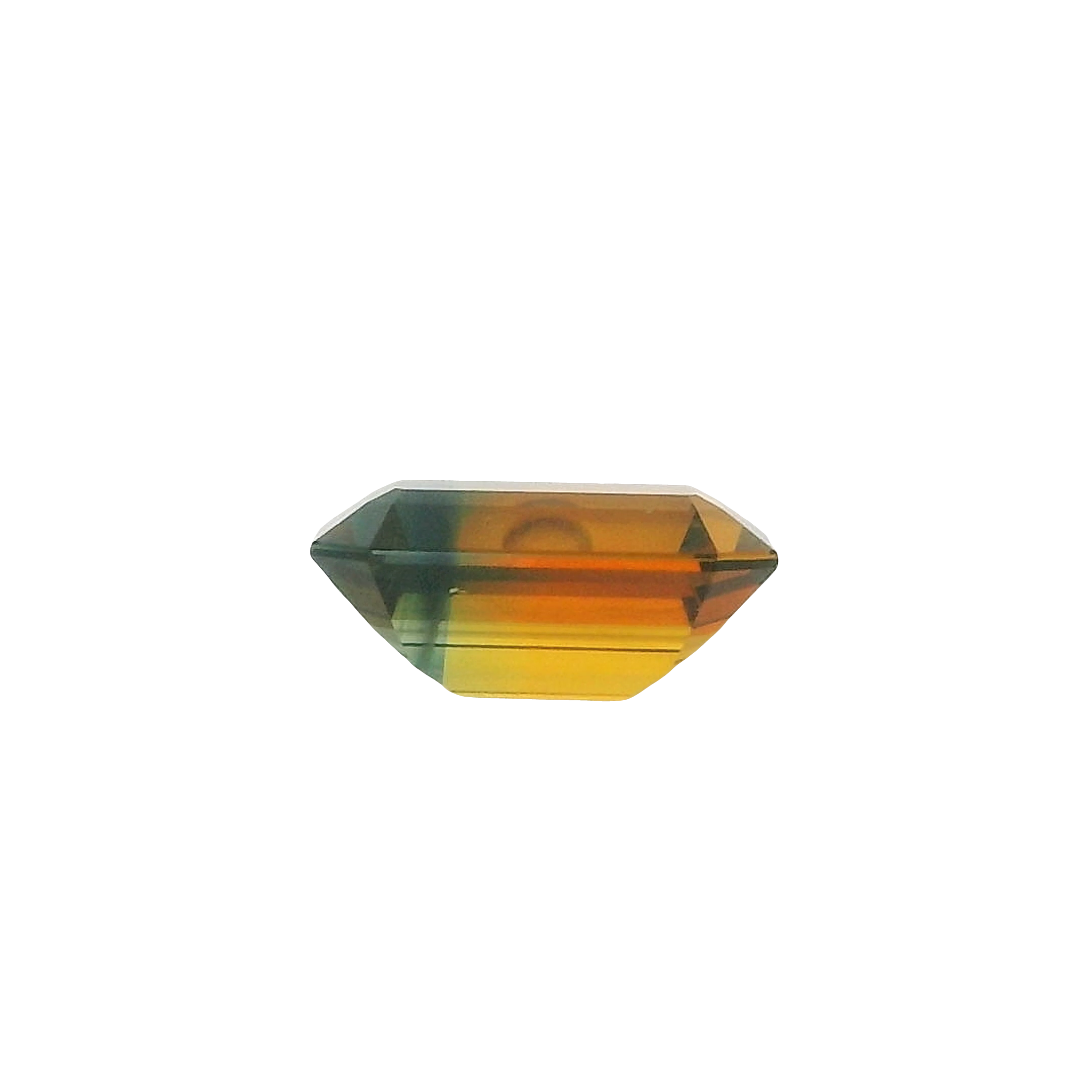 1.60ct Blue, Orange, Parti Emerald cut Sapphire