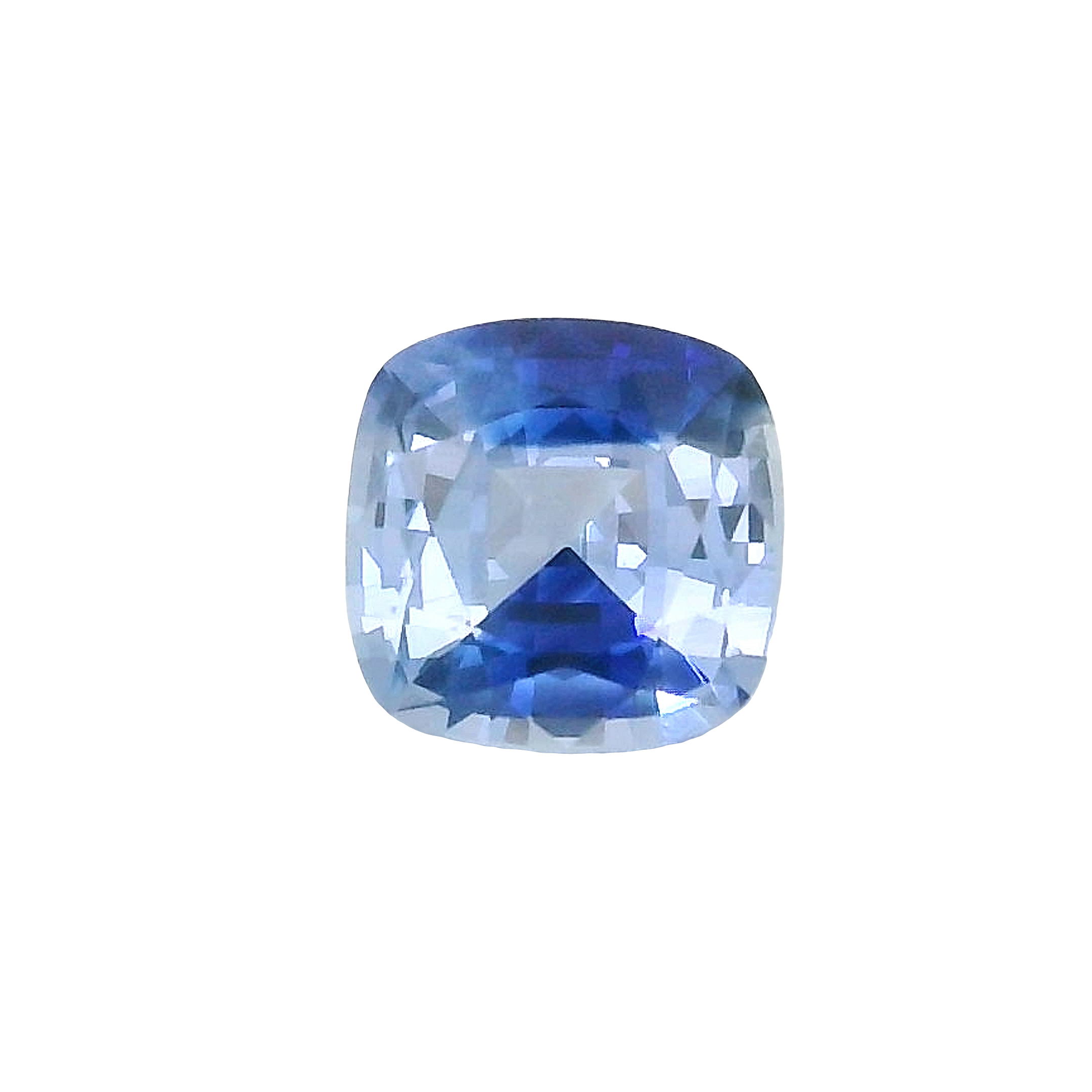 0.85ct Blue, White, Parti Cushion cut Sapphire