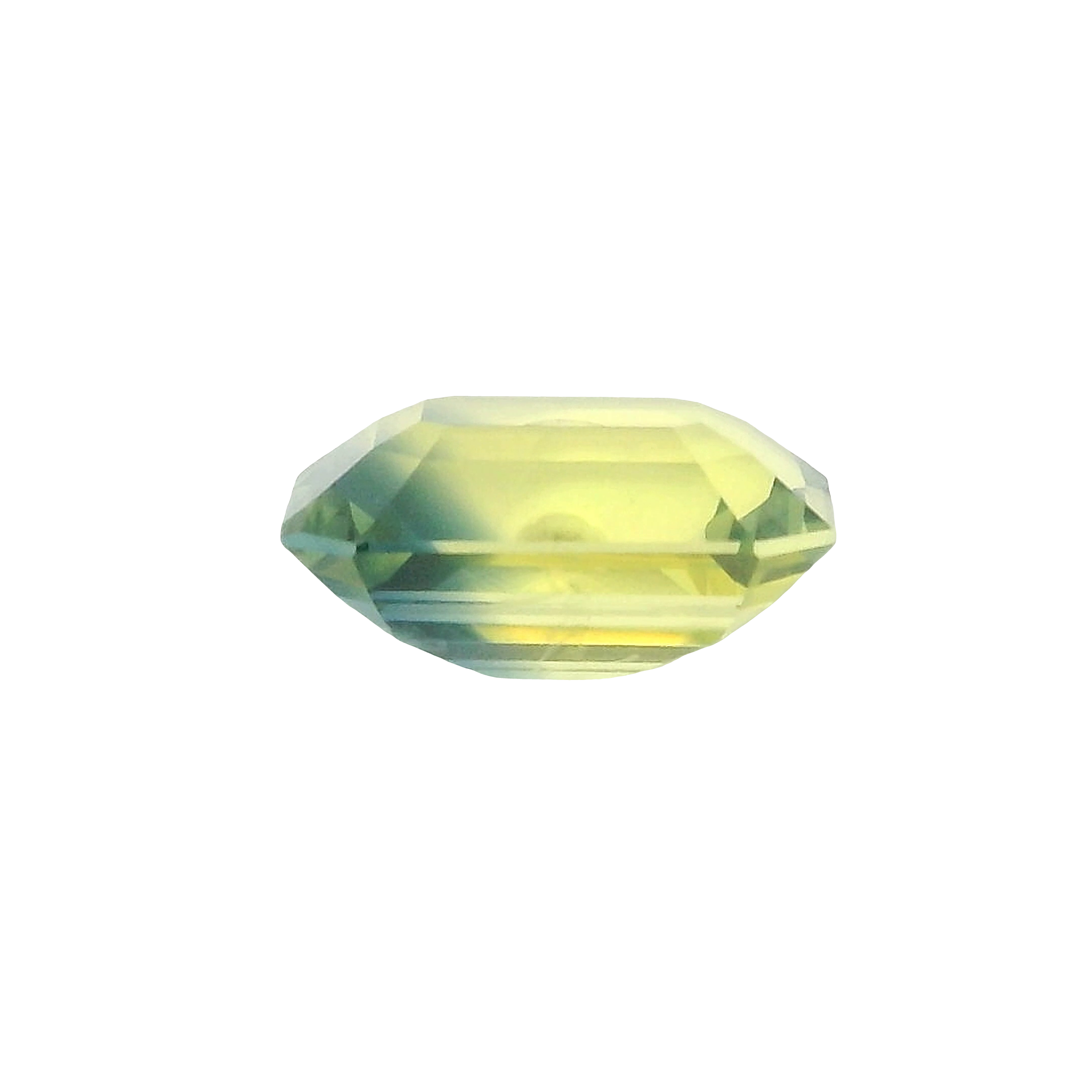 2.52ct Green, Yellow, Parti Emerald cut Sapphire