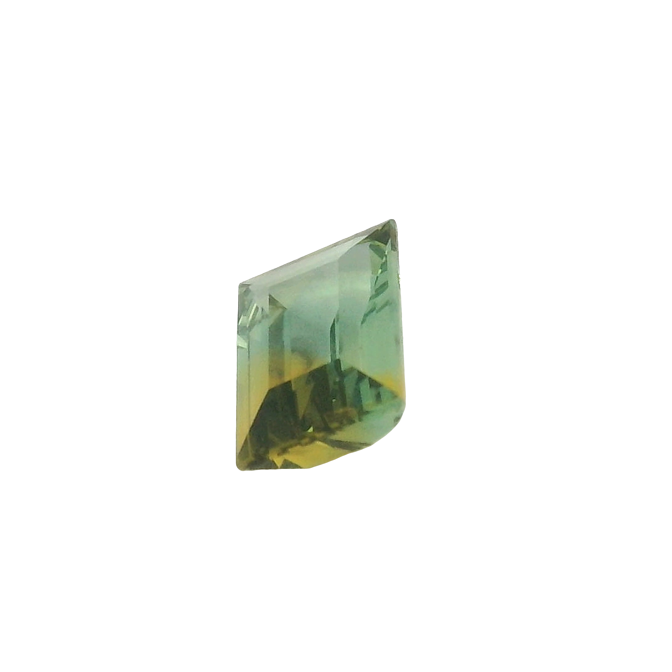 1.51ct Green, Yellow, Parti Baguette cut Sapphire