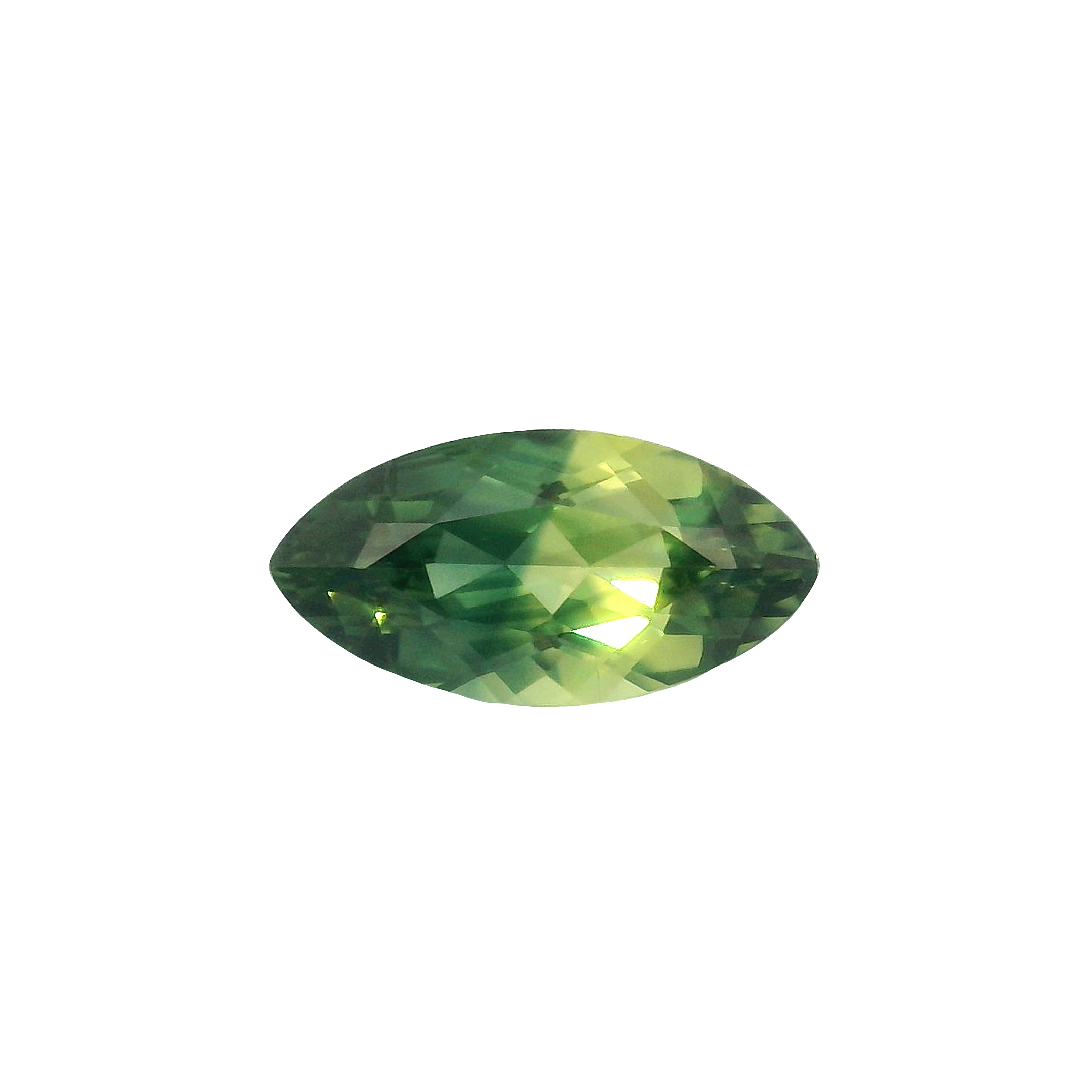 1.39ct Green, Yellow, Parti Marquise cut Sapphire