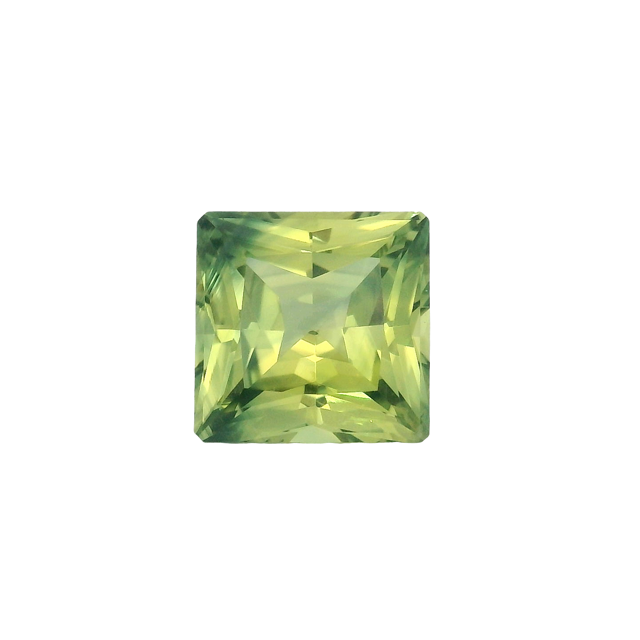 2.22ct Green, Yellow, Parti Radiant cut Sapphire
