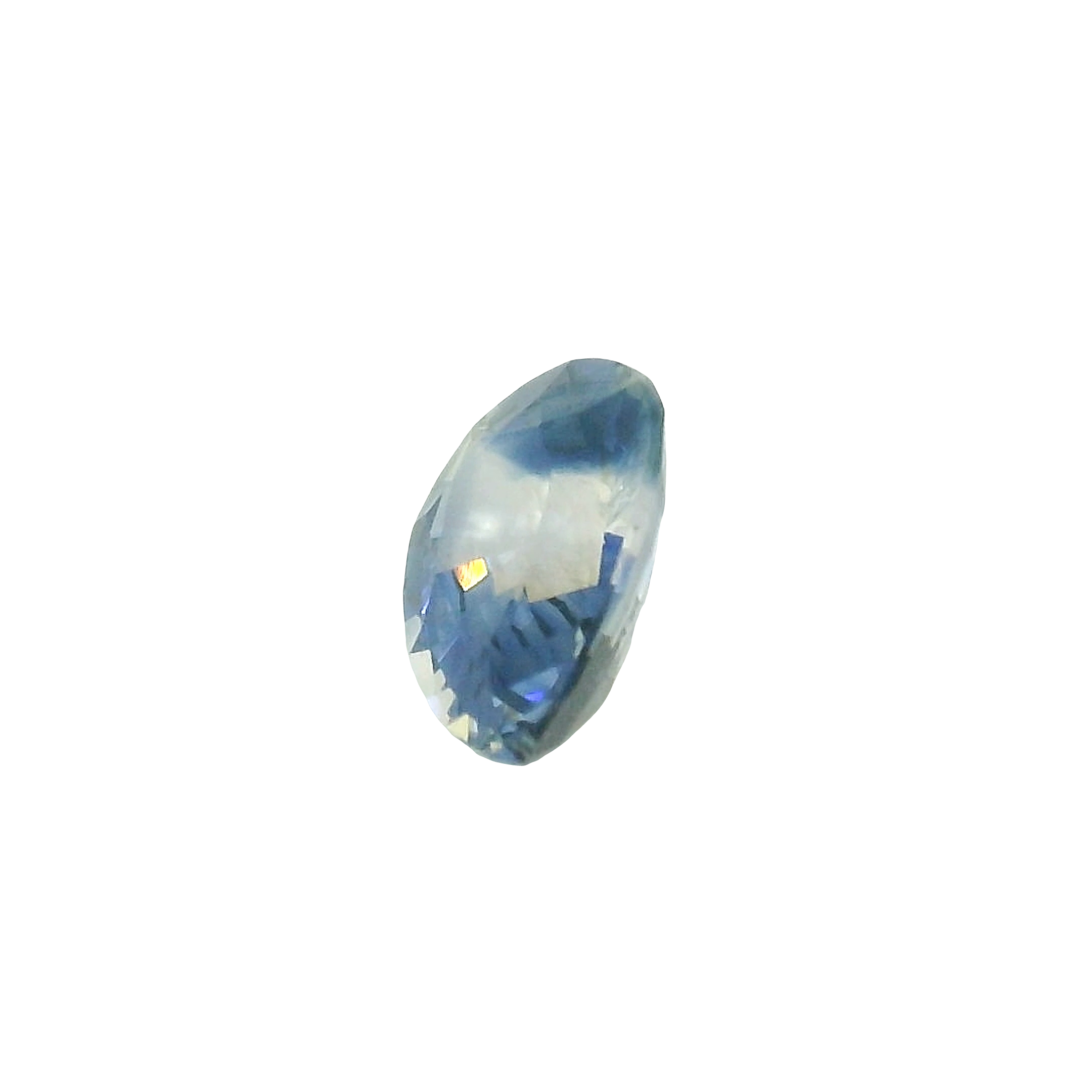 0.70ct Blue, White, Parti Pear cut Sapphire
