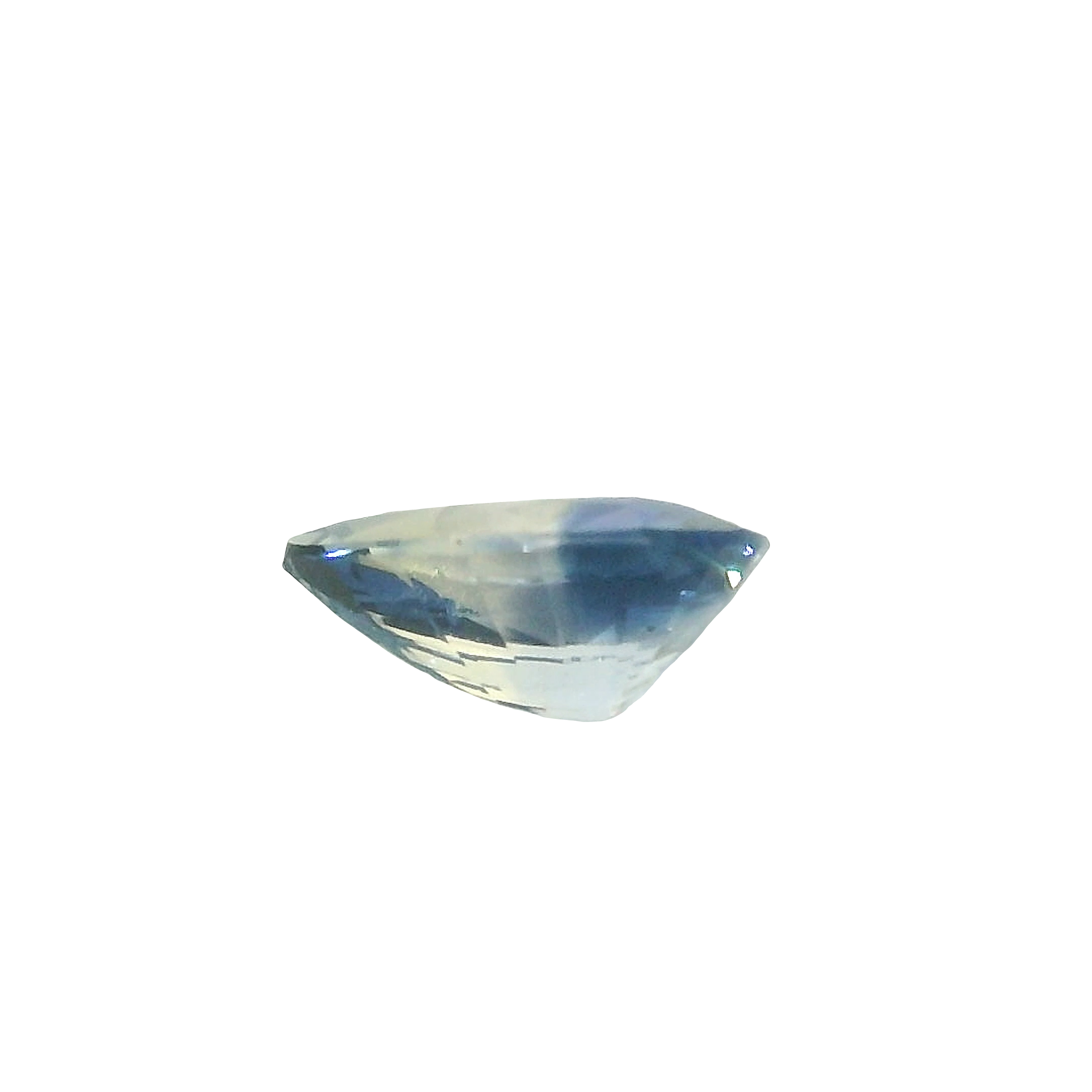 0.70ct Blue, White, Parti Pear cut Sapphire