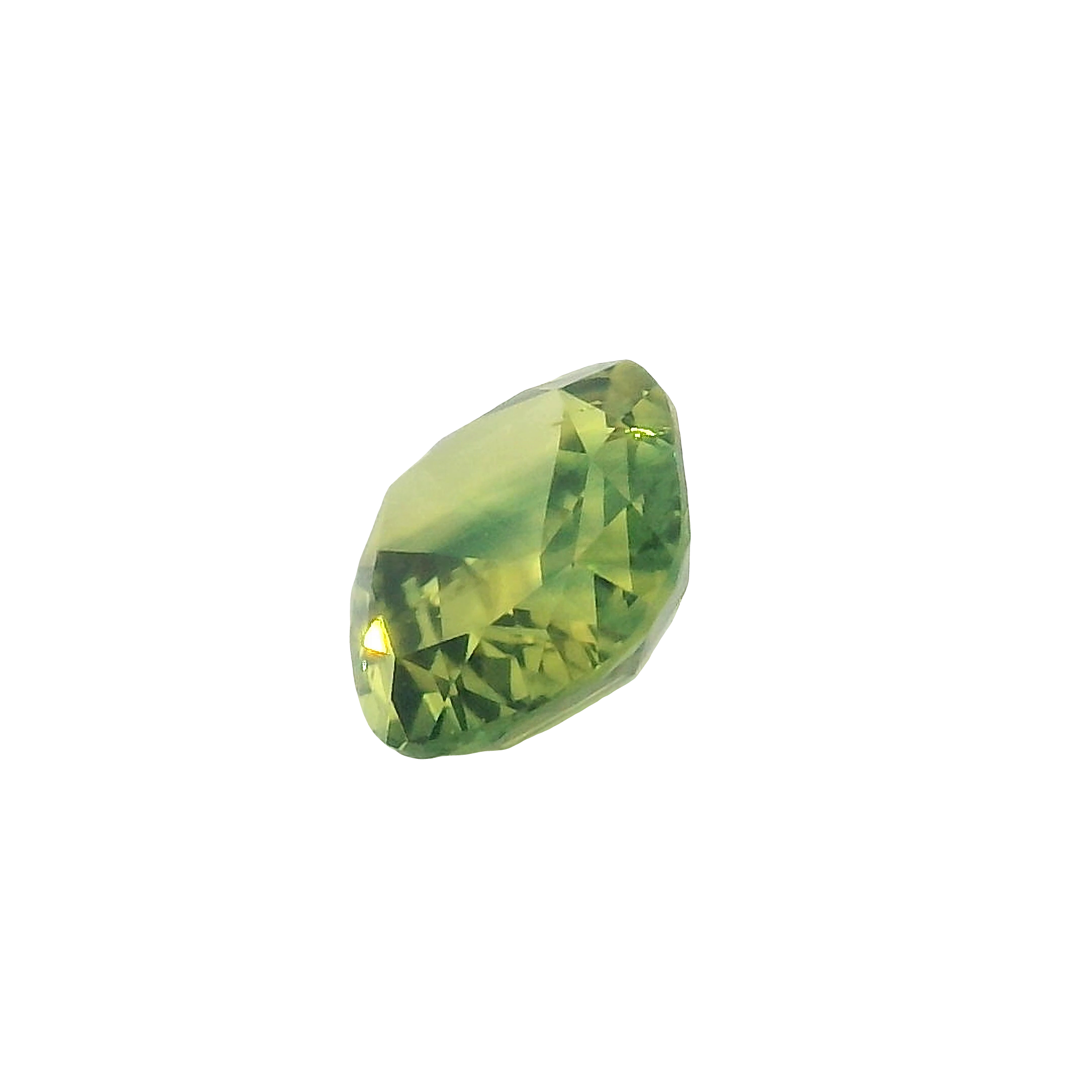 1.04ct Green, Yellow, Parti Cushion cut Sapphire