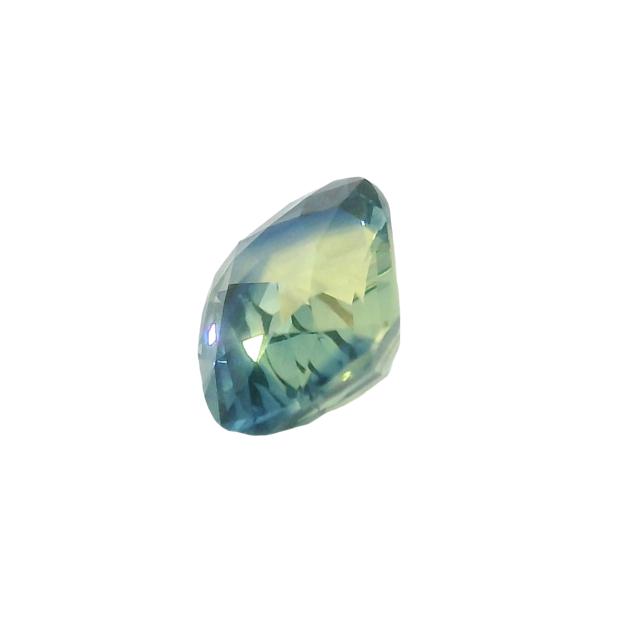 1.39ct Blue, Yellow, Parti Cushion cut Sapphire