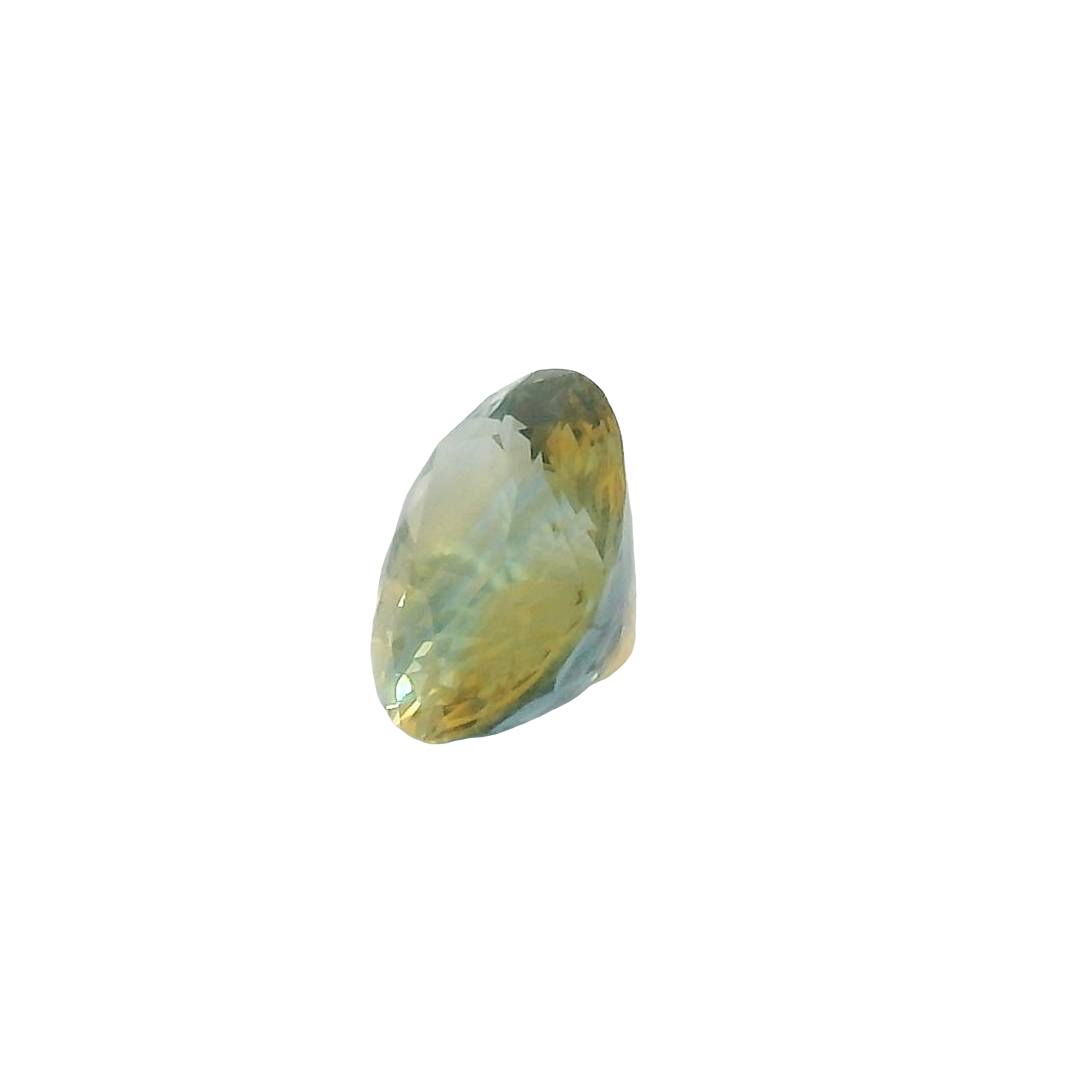 0.74ct Bi-colour, Green, Yellow, Parti Oval cut Sapphire
