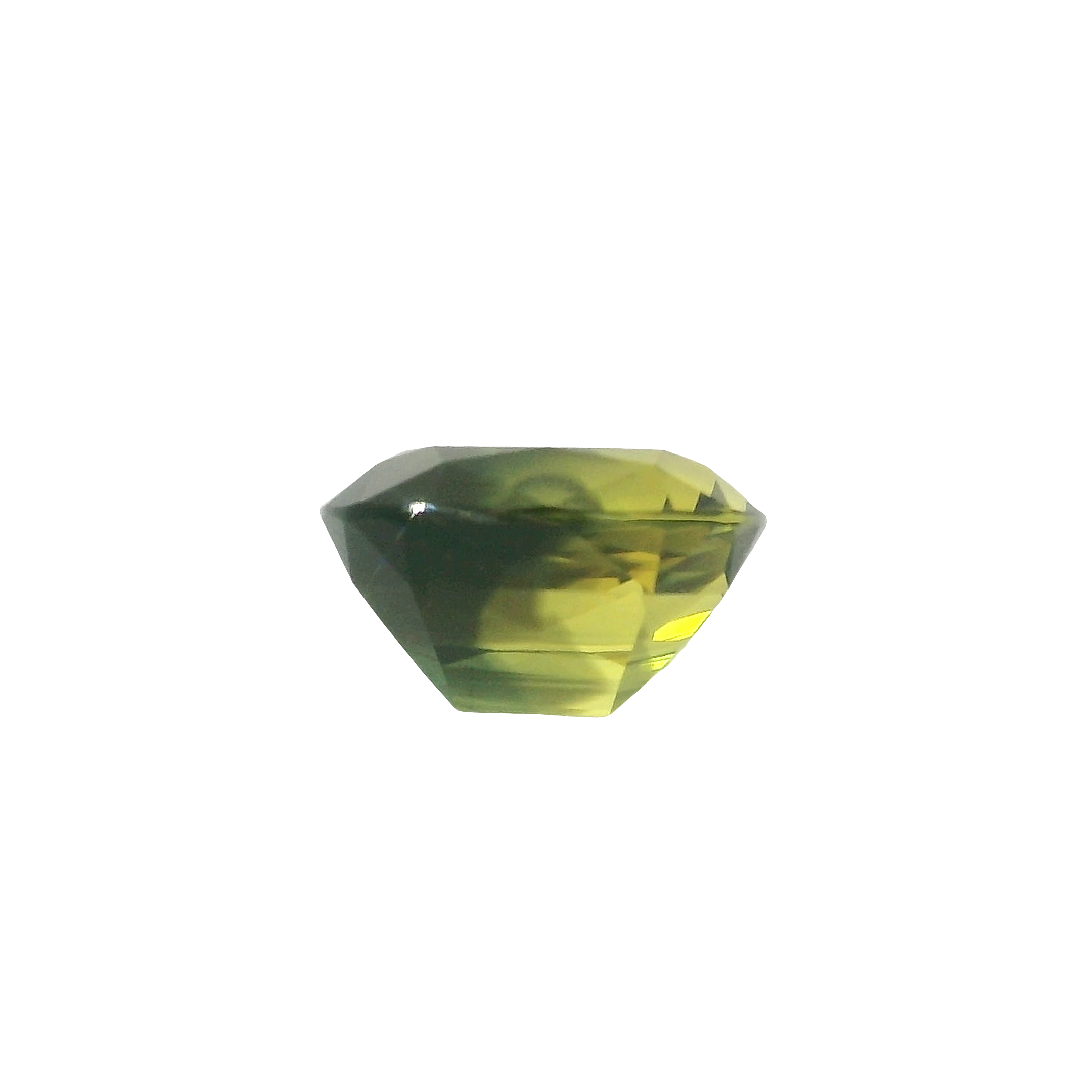 2.66ct Green, Yellow, Parti Cushion cut Sapphire