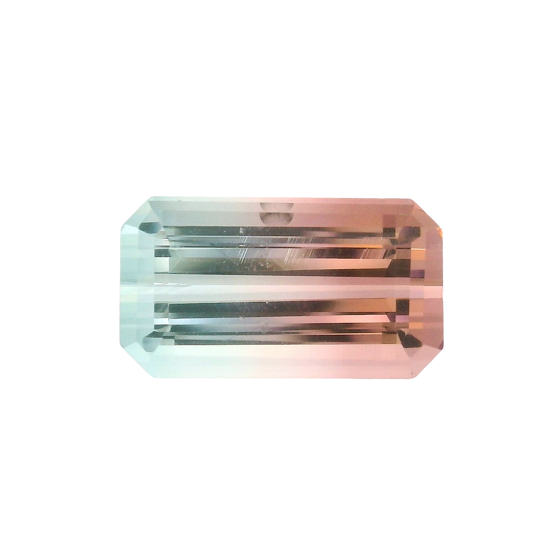 5.96ct Blue, Pink, Bi-colour Emerald cut Tourmaline