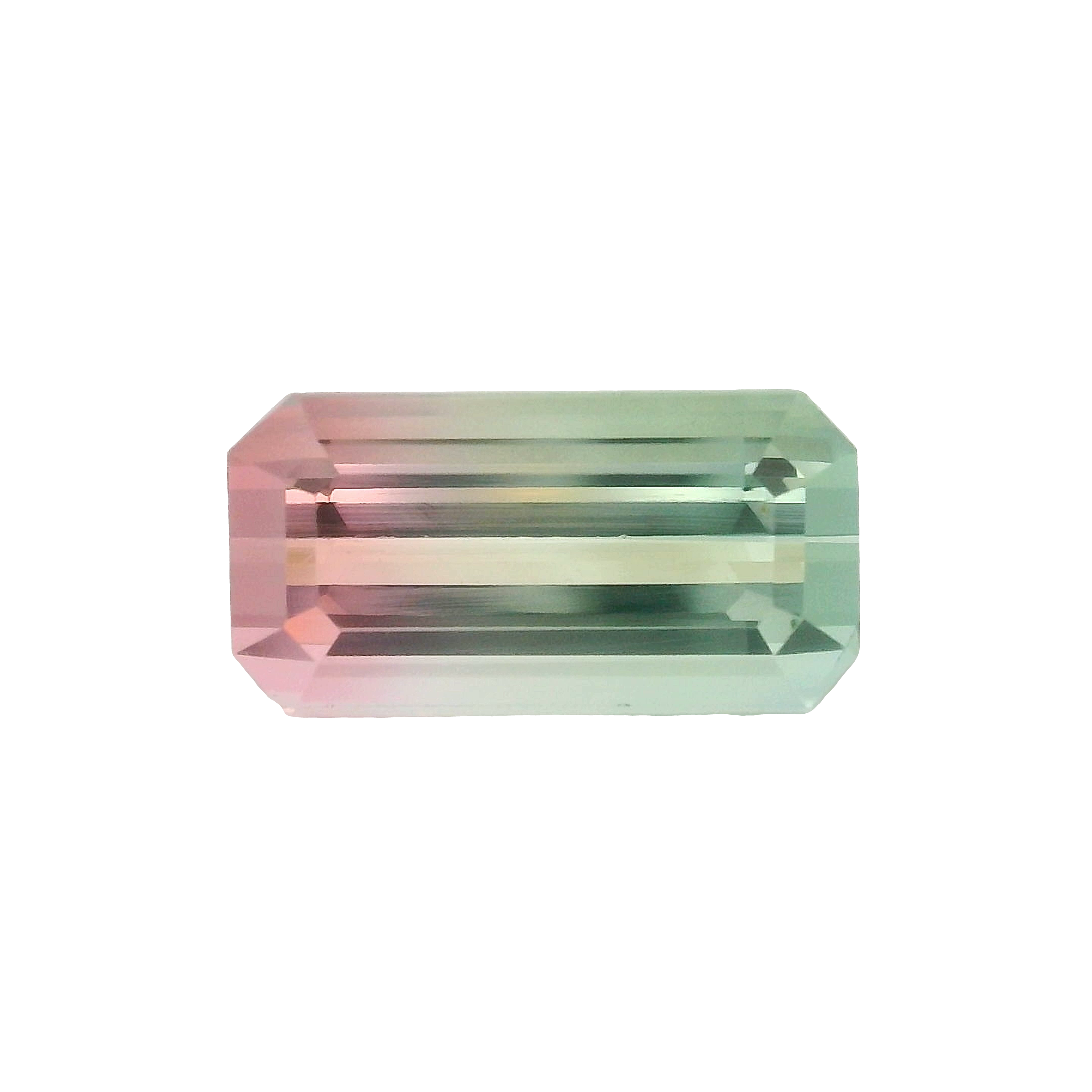 6.03ct Green, Pink, Bi-colour Emerald cut Tourmaline