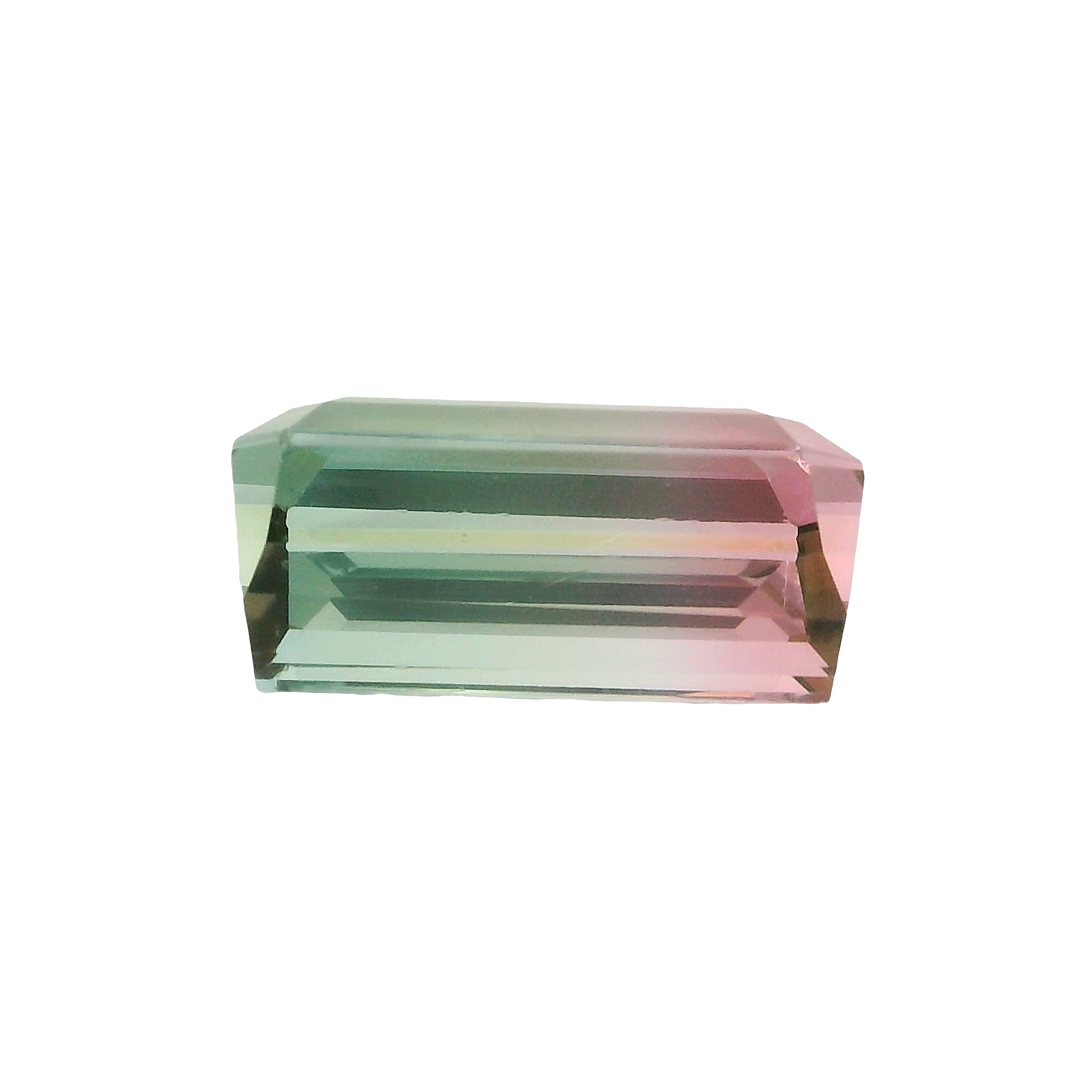 6.03ct Green, Pink, Bi-colour Emerald cut Tourmaline