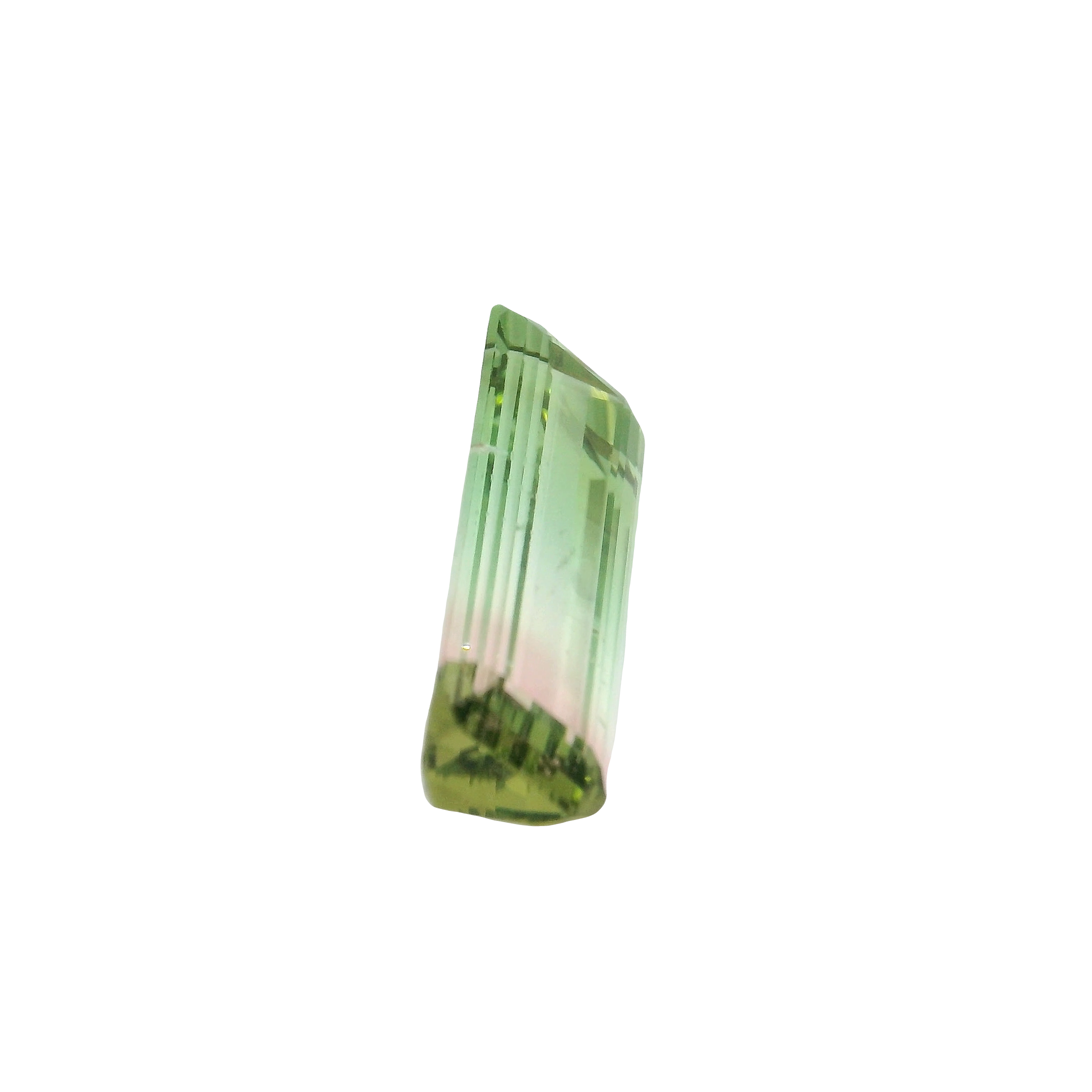 4.76ct Green, Pink, White, Bi-colour Emerald cut Tourmaline