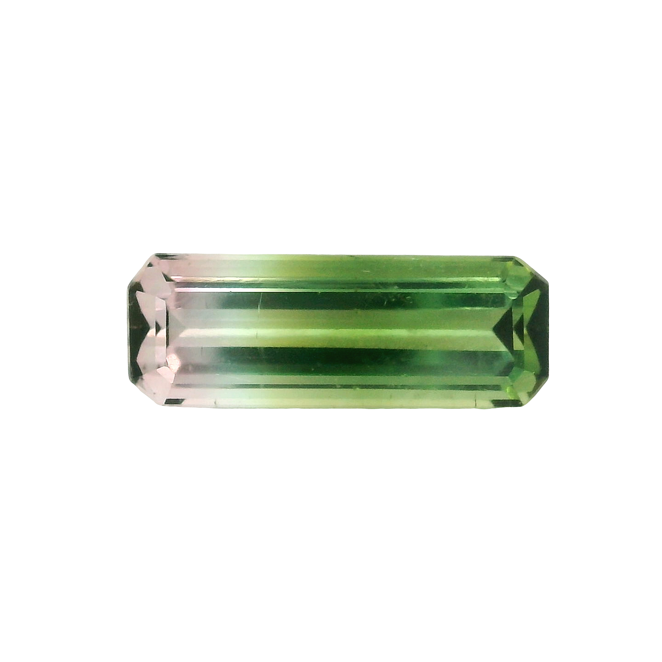 2.95ct Green, Pink, Bi-colour Emerald cut Tourmaline