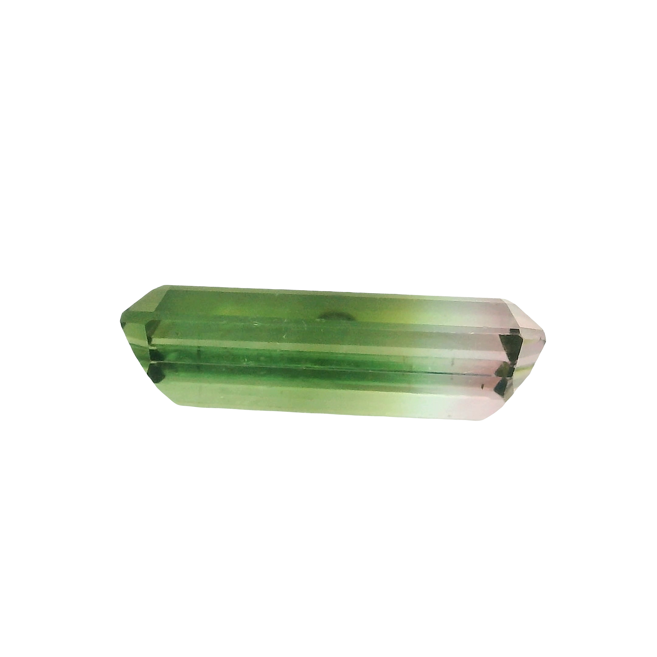 2.95ct Green, Pink, Bi-colour Emerald cut Tourmaline